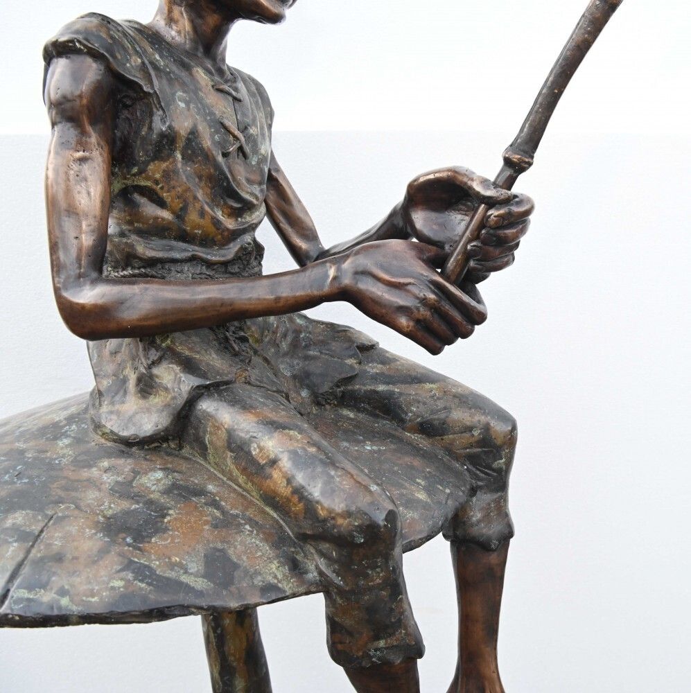 photo furniture Bronze Fairey Fishing Statue Elph Goblin Mushroom Casting