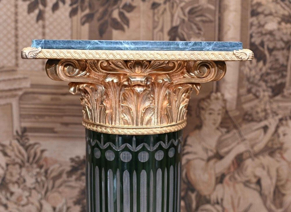 Empire Glass Pedestal Stand Corinthian Column Table photo buy