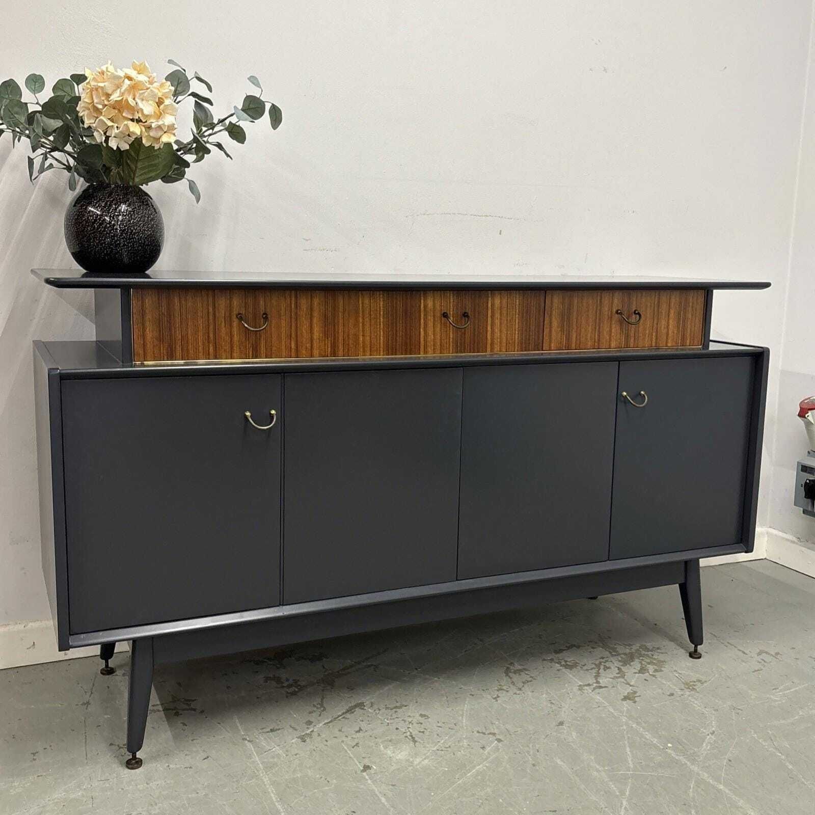 G Plan Librenza Sideboard: Refinished Tola & Black Mcm Cabinet