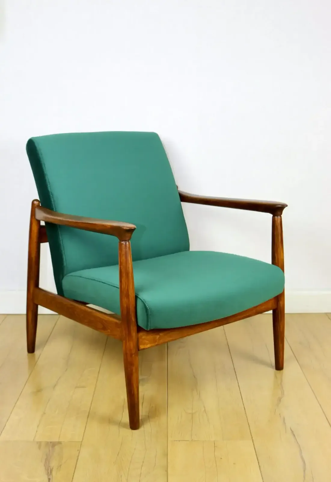 Gfm 64 Armchair, Designed By Edmund Homa From The 1970s, Green Velvet   Jade 500   2 Pieces Available
