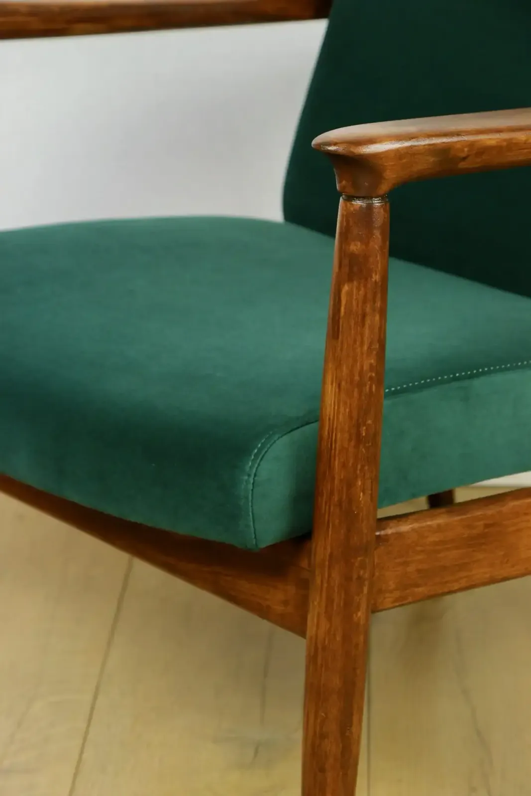 photo furniture Gfm 64 Armchair, Designed By Edmund Homa From The 1970s, Green Velvet   Jade 500   2 Pieces Available
