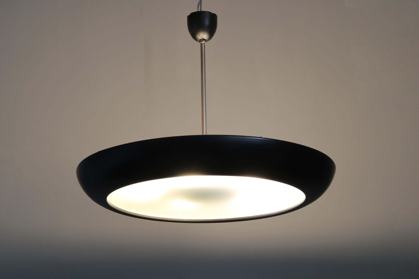 Bauhaus "Ufo" Pendant Light By Josef Hurka For Napako, Czechoslovakia, 1940s photo Lighting