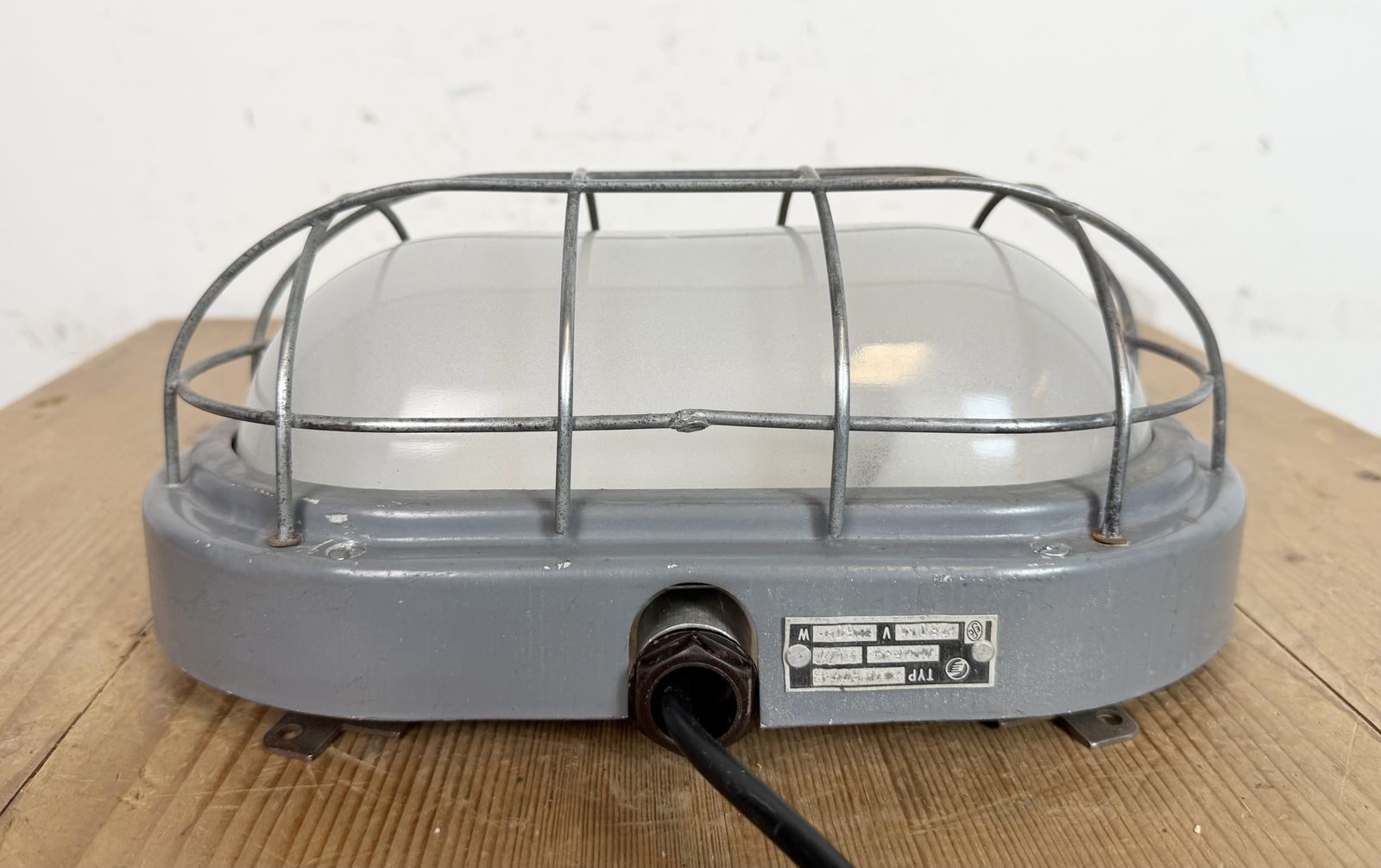 Industrial Grey Wall Light With Milk Glass From Elektrosvit, 1970s, 2x photo Lighting