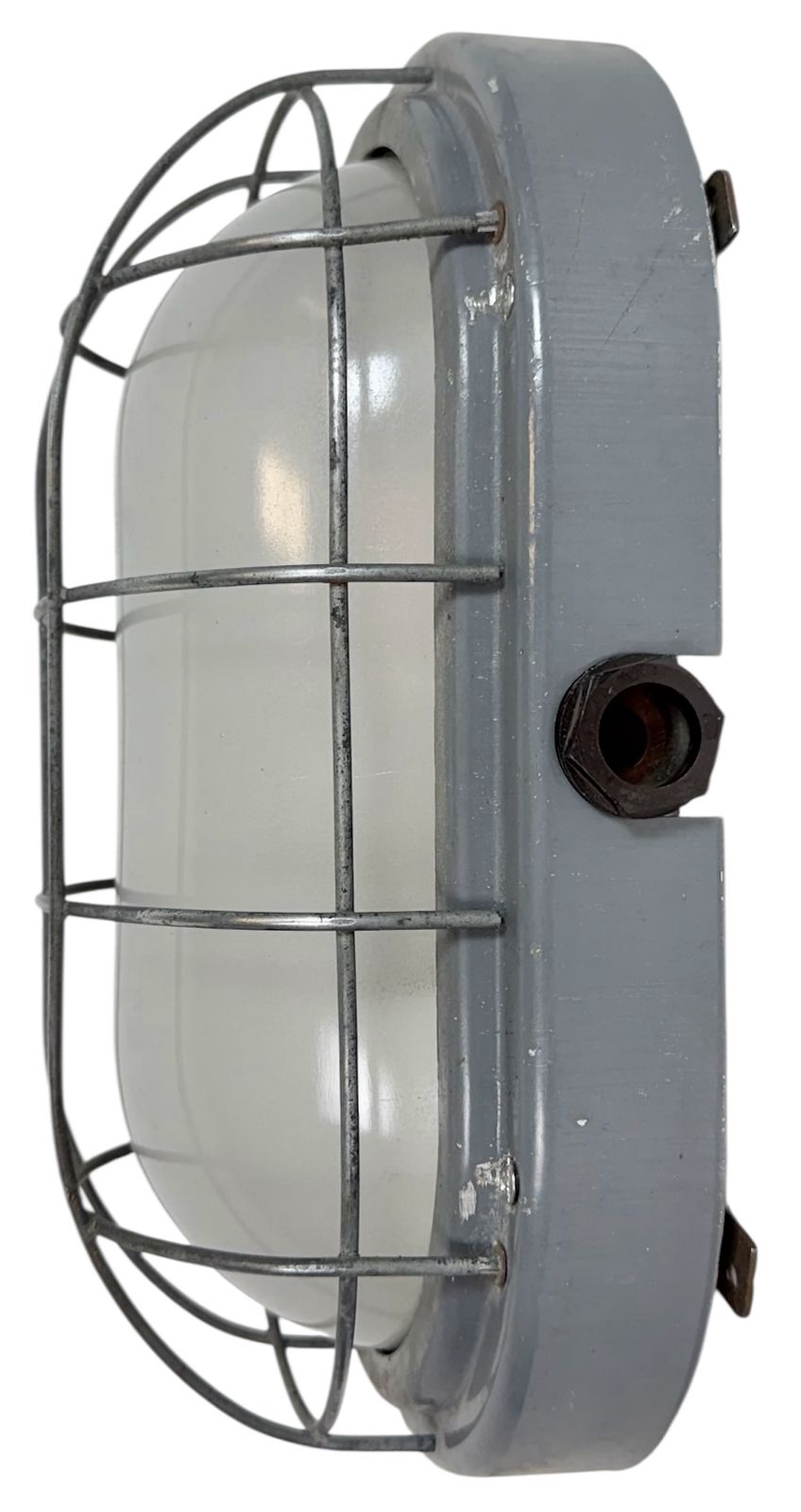 179.0 Industrial Grey Wall Light With Milk Glass From Elektrosvit, 1970s, 2x photo