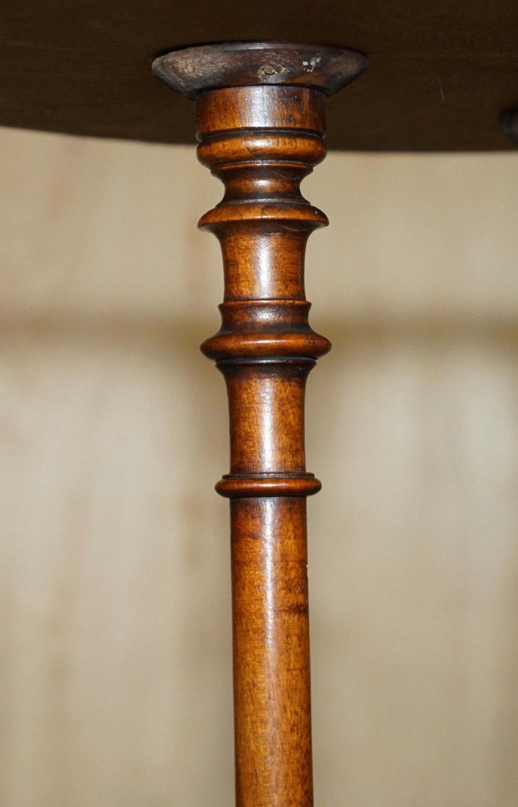 1350.0 Antique Mahogany Satinwood & Walnut Chess Games Table With Lovely Turned Base photo