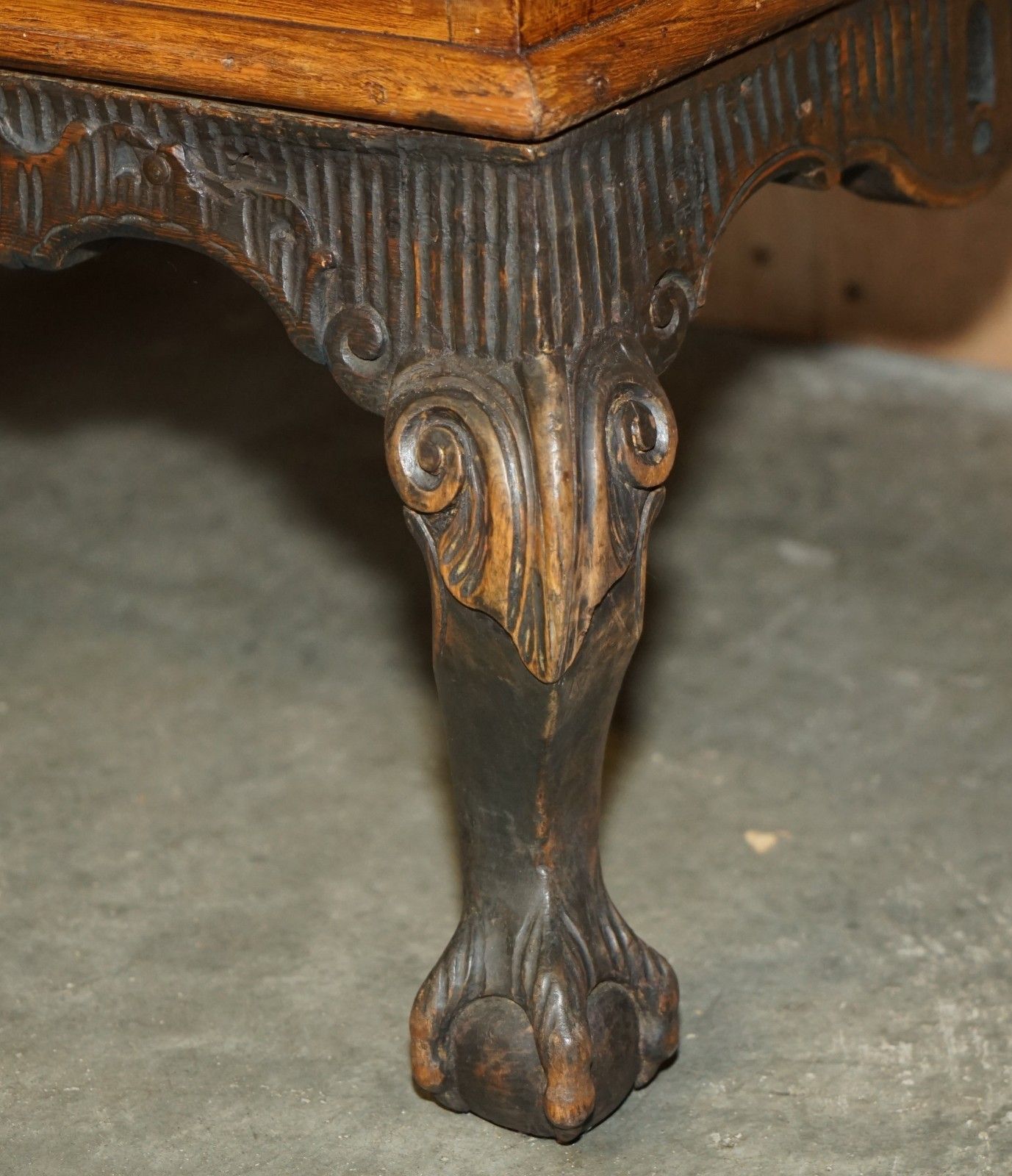 Furniture Stunning 1778 Dated Polychrome Painted Claw & Ball Campaign Chest Of Drawers photo