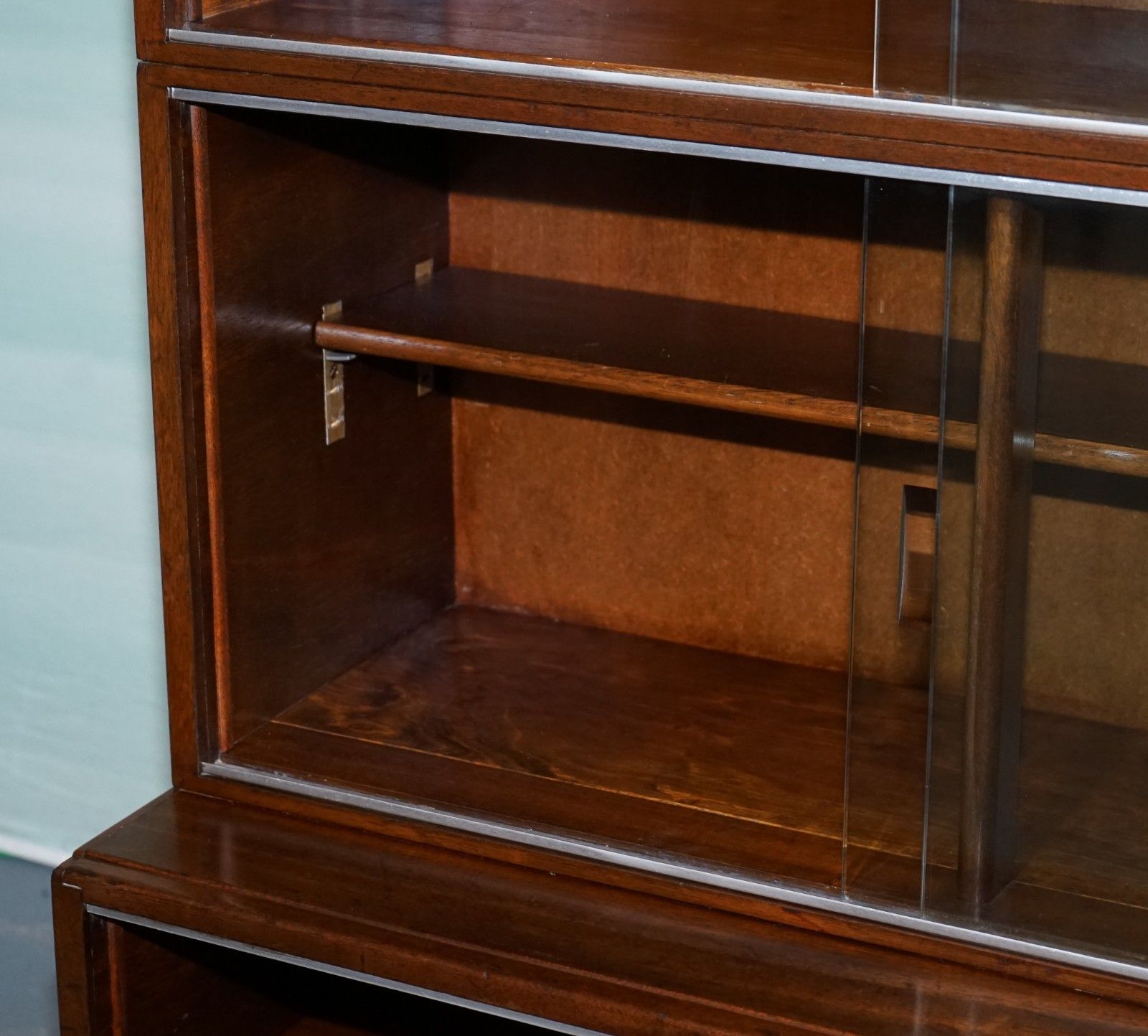photo furniture Circa 1930s Minty Of Oxford Three Tier Glass Front Barrister Bookcase Cabinet