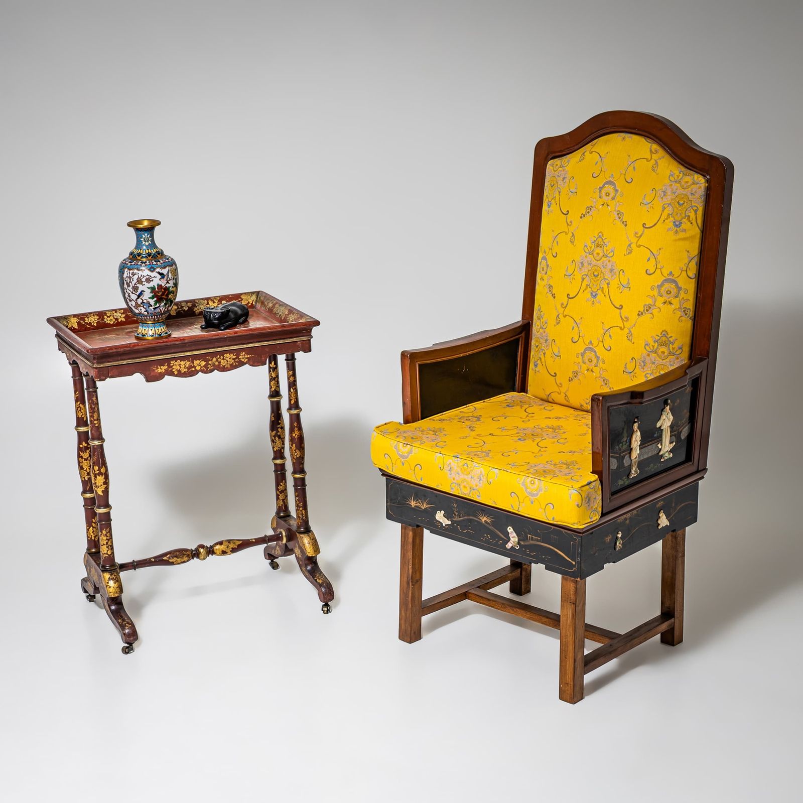 Armchair With Chinoiserie Lacquer Decoration, Probably Early 20th Century photo Furniture