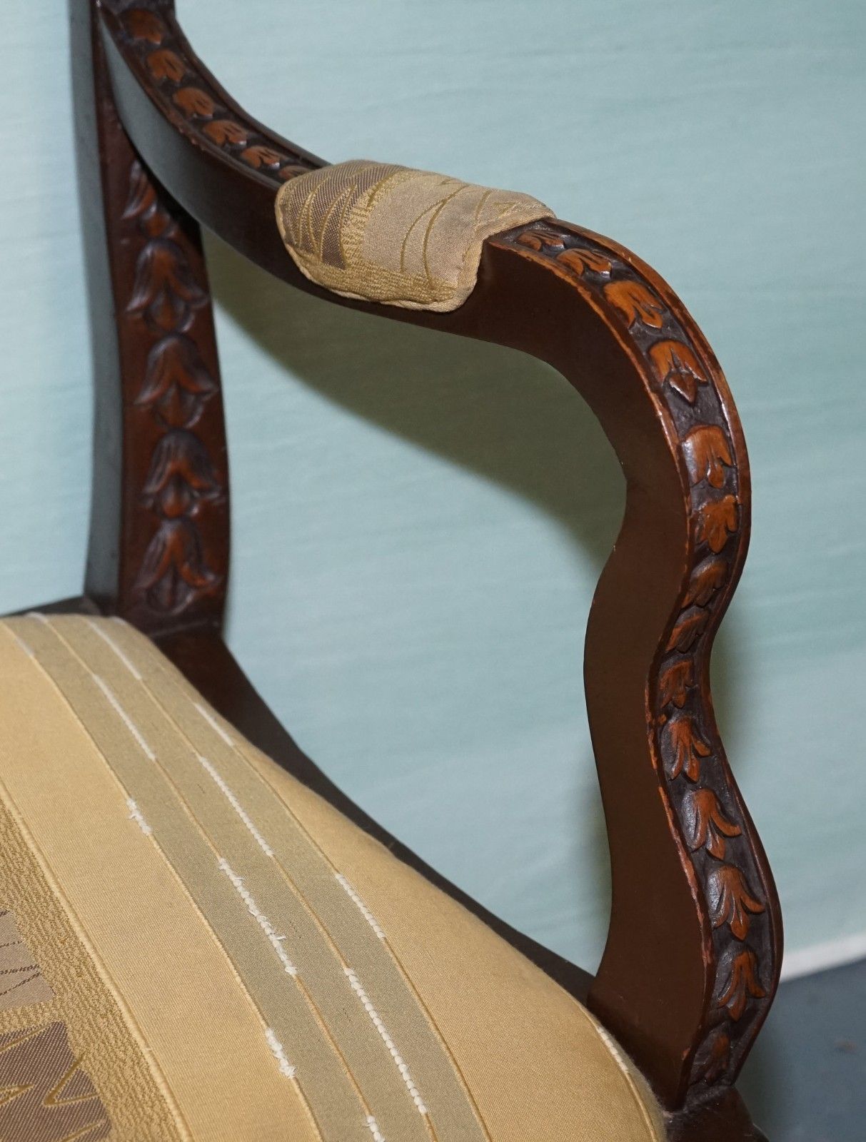 photo furniture Anglo Indian Wooden Heavily Carved Elephant Detail Single Caver Armchair