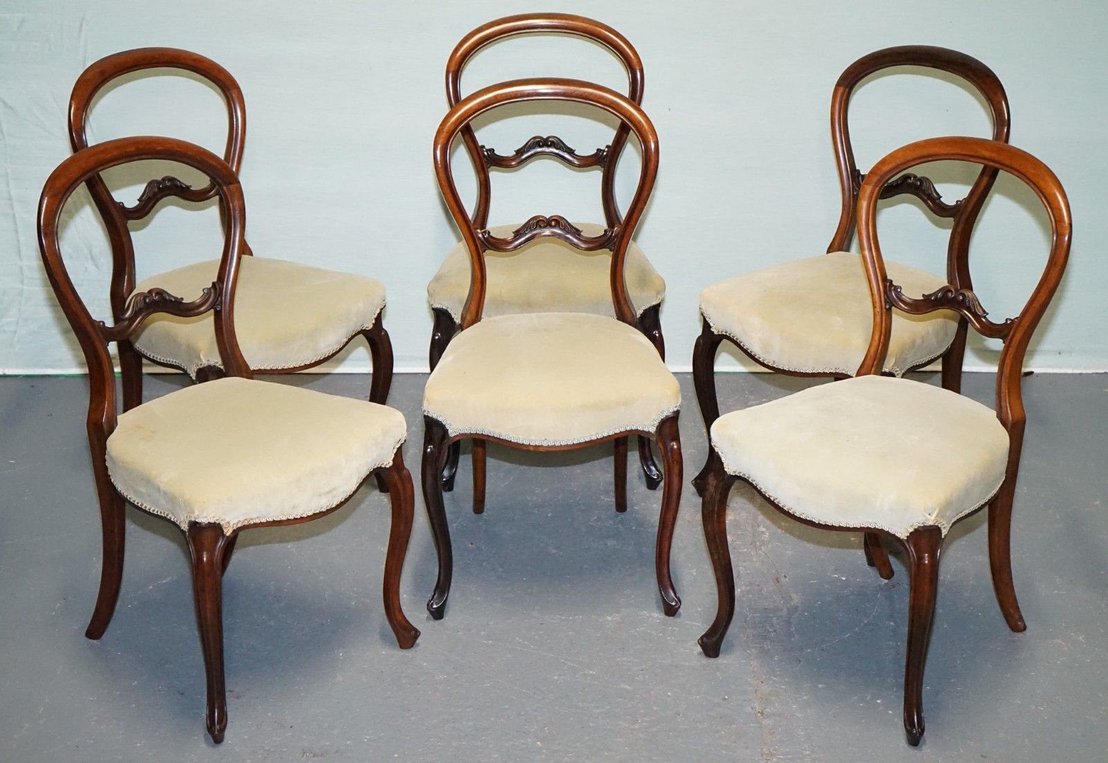 Set Of Six Circa 1860 Victorian Balloon Back Dinning Chairs photo furniture
