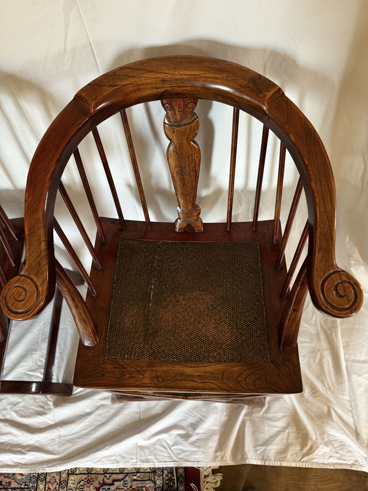 Pair Of Chinese Horseshoe Back Chairs photo Furniture