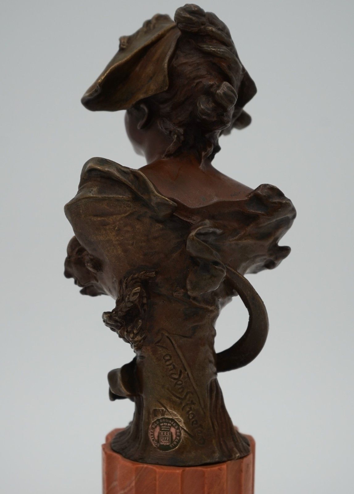 photo buy Antique 1885 1930 George Van Der Straeten Bronze Bust Of Dutch Lady