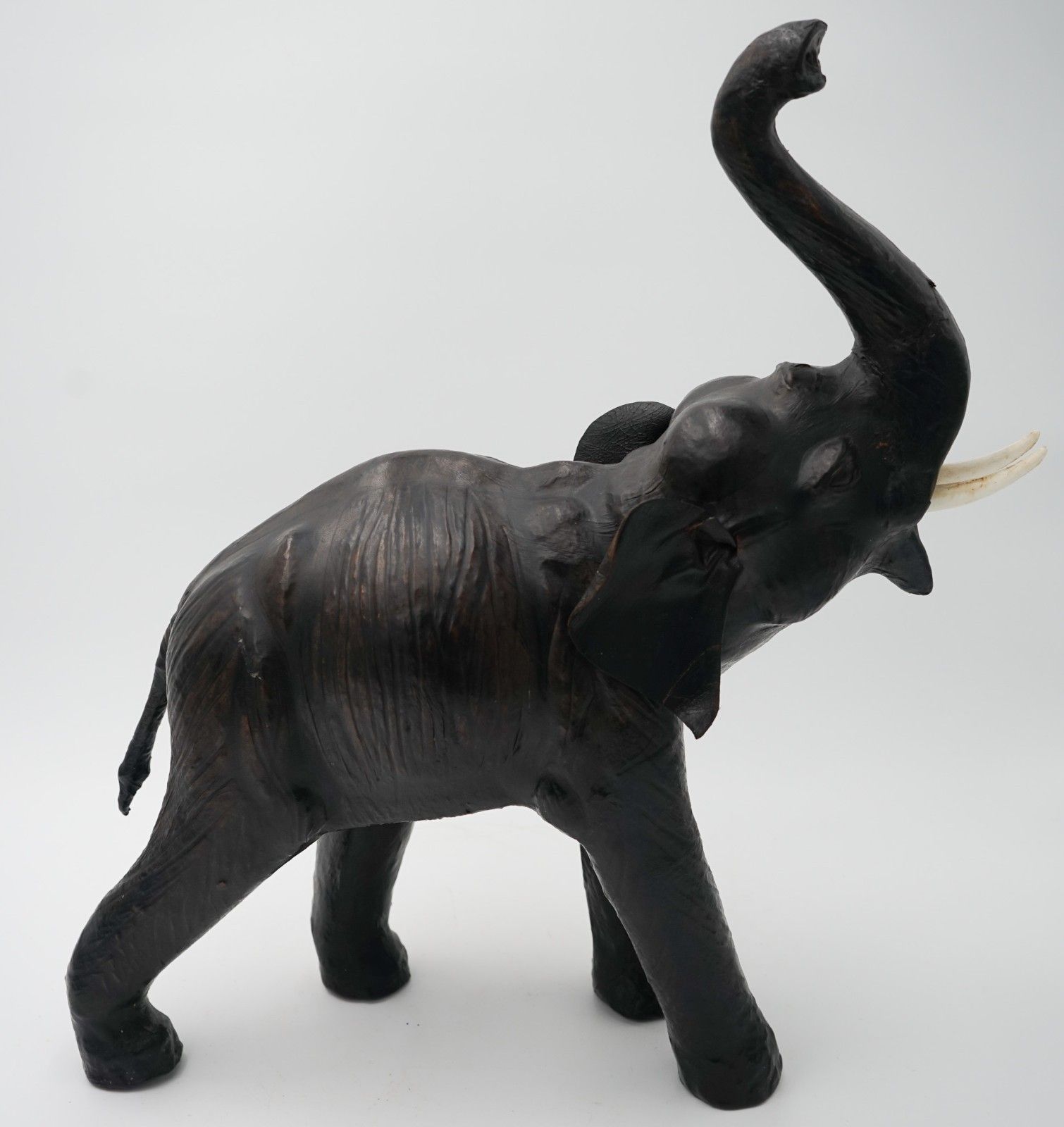 Vintage 1970's Libertys & Co London Aged Leather Elephant Decorative Sculpture photo 850.0