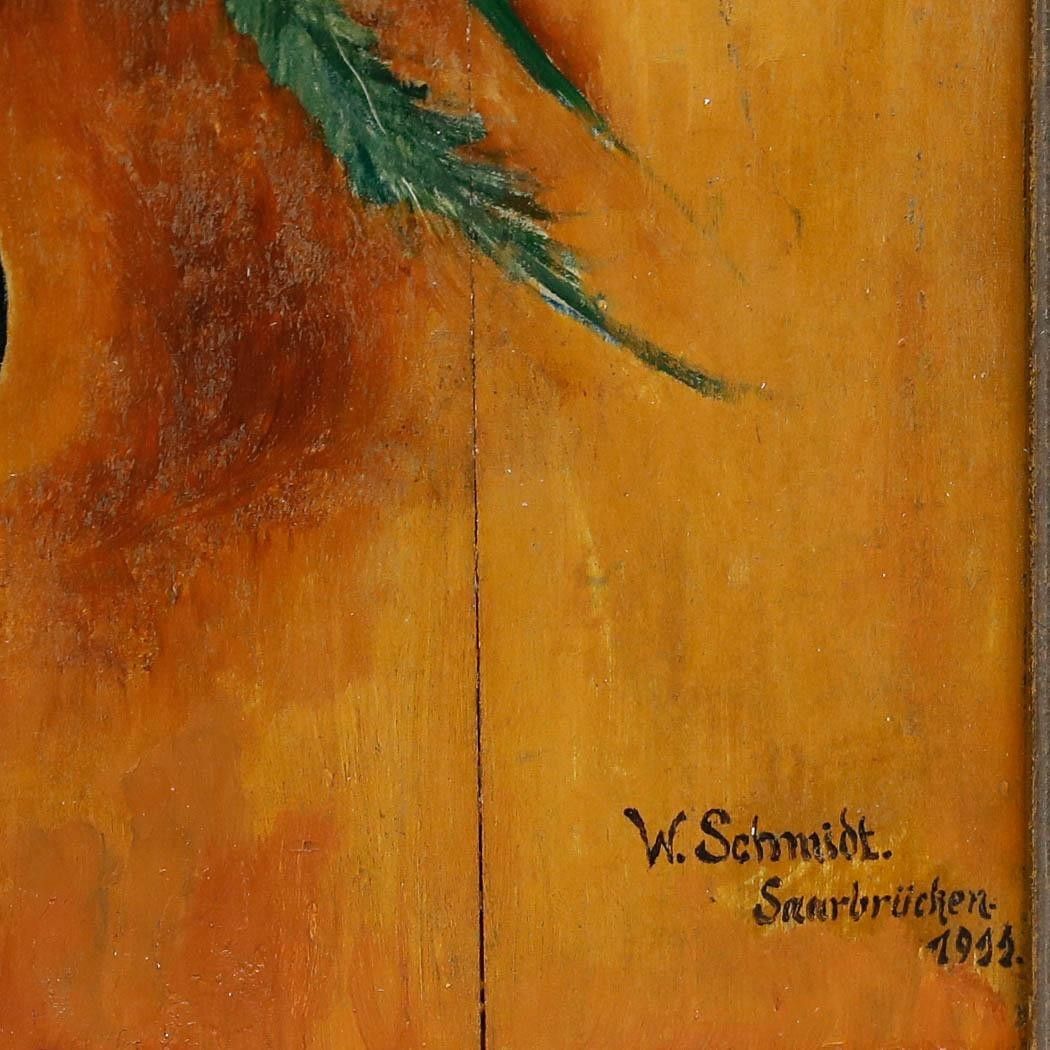Wilhelm Schmidt (1878 1958) Framed 1911 Oil, Mallard & Thrush photo buy