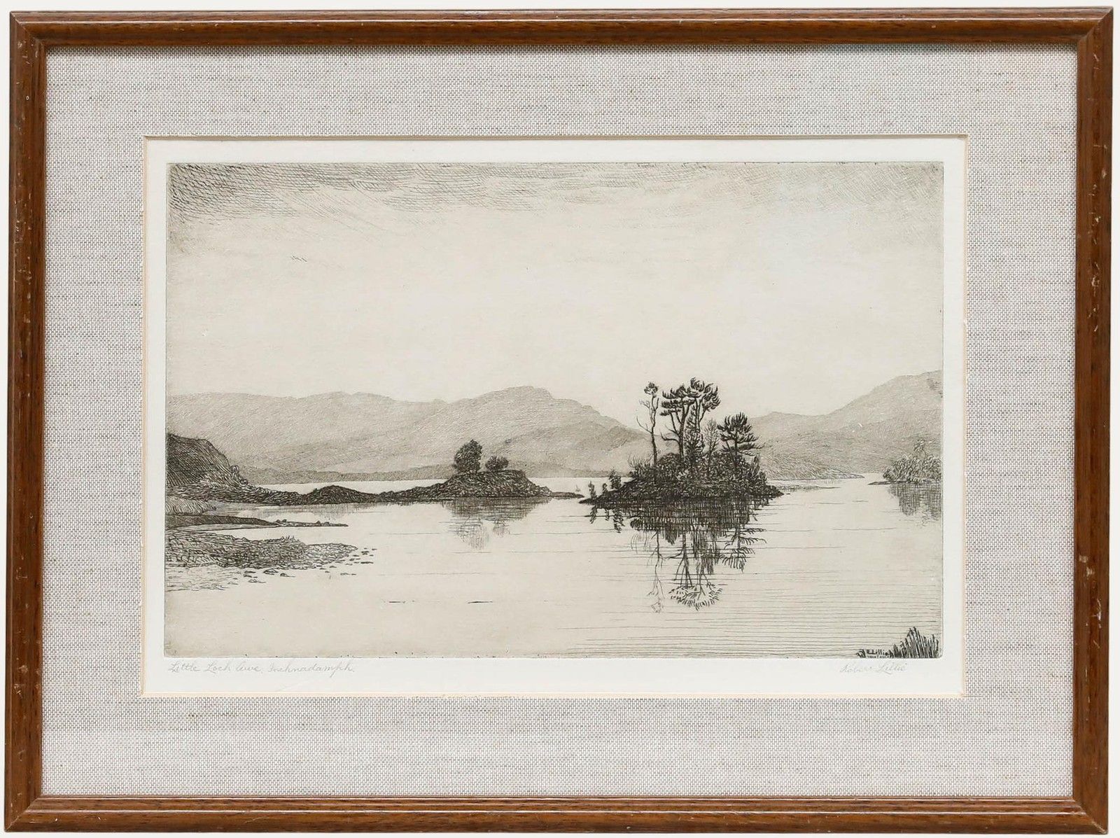 Robert Lillie (1867 1949) Early 20th Century Etching, Little Loch Awe