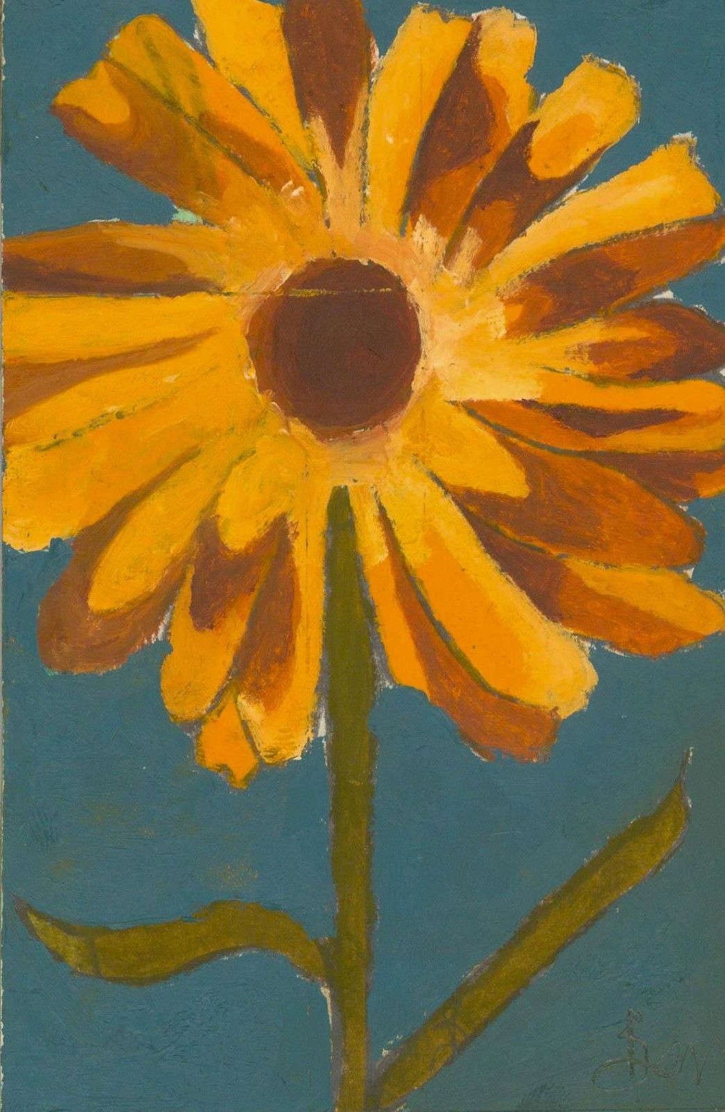 Ben Carrivick Contemporary Oil, Orange Gazania photo furniture