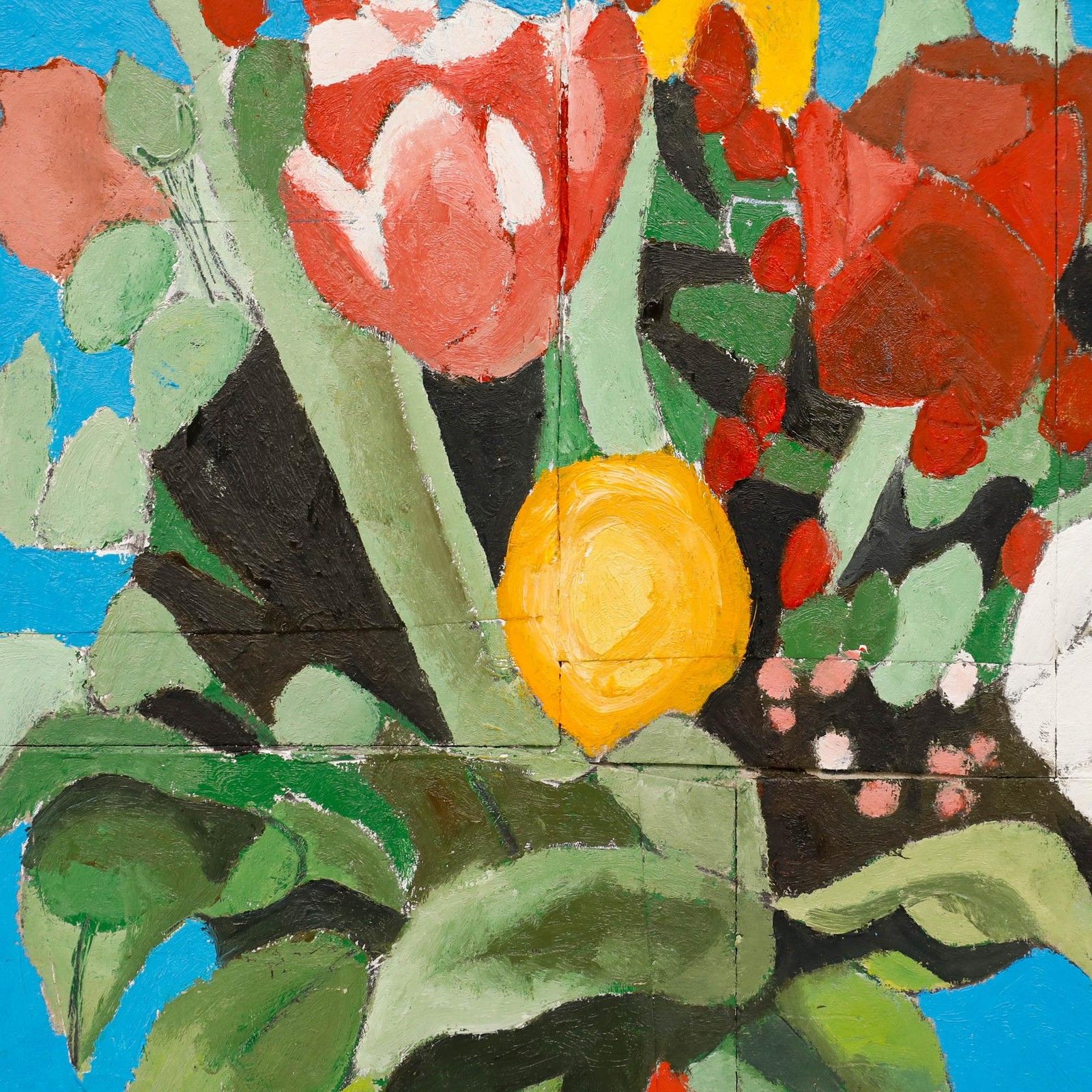 Ben Carrivick Contemporary Oil, Summer Bloom In A Red Vase photo Art