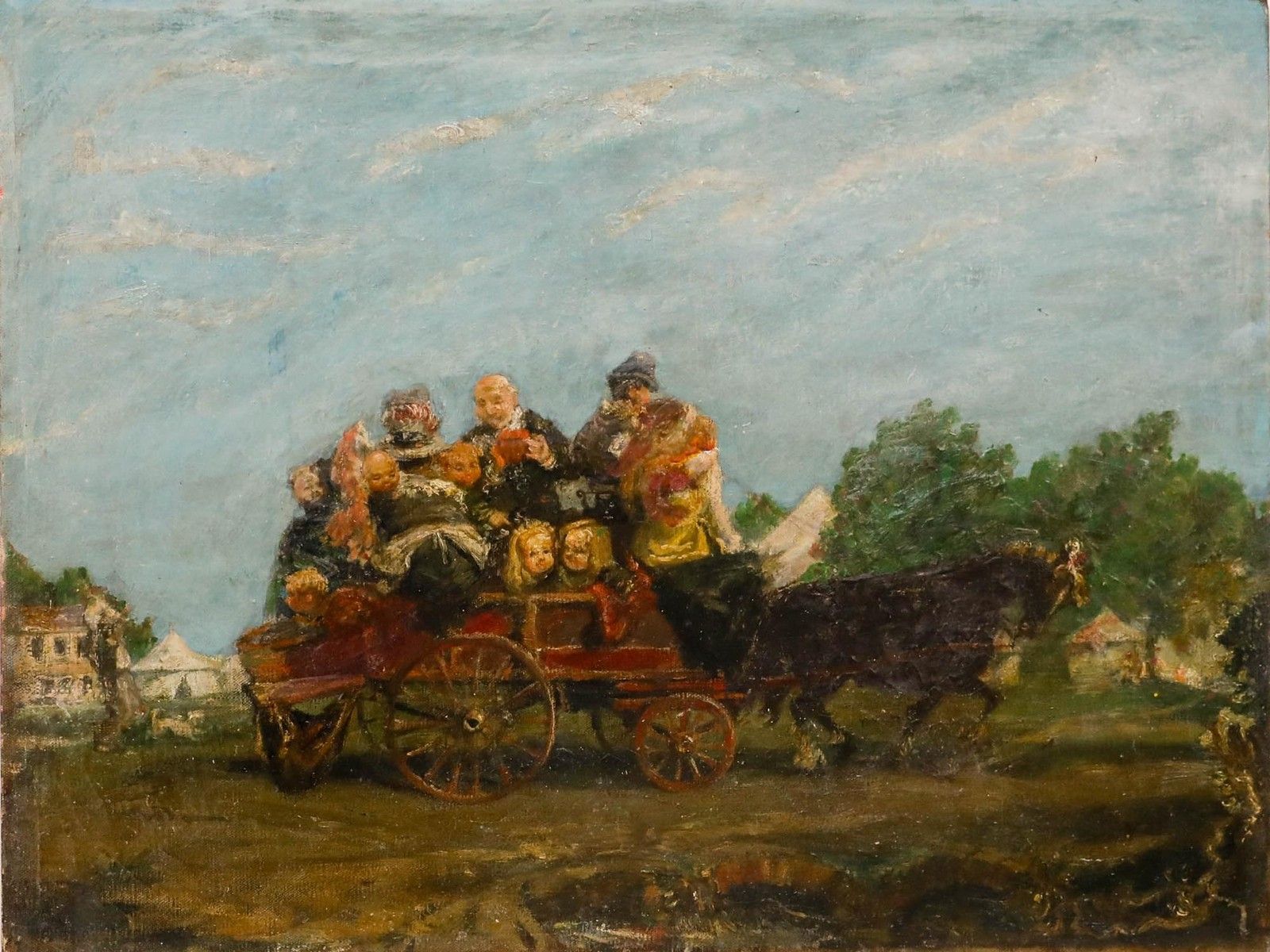 Continental School 19th Century Oil The More The Merrier photo furniture