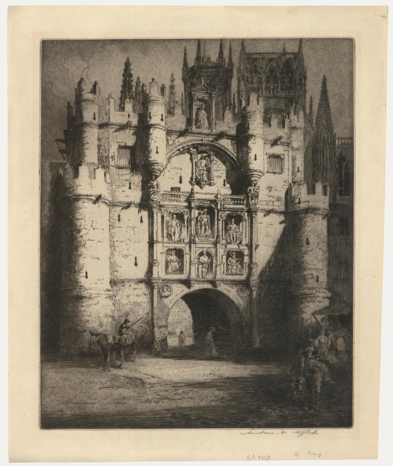 Andrew Fairbairn Affleck (1874 1935) Etching, Arco De Santa Maria