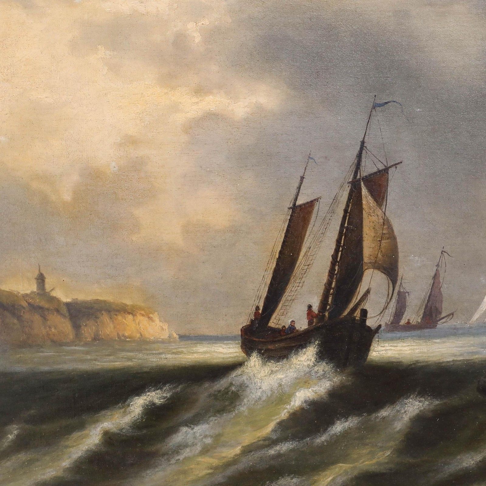 Early 20th Century Oil Homeward Bound photo Art