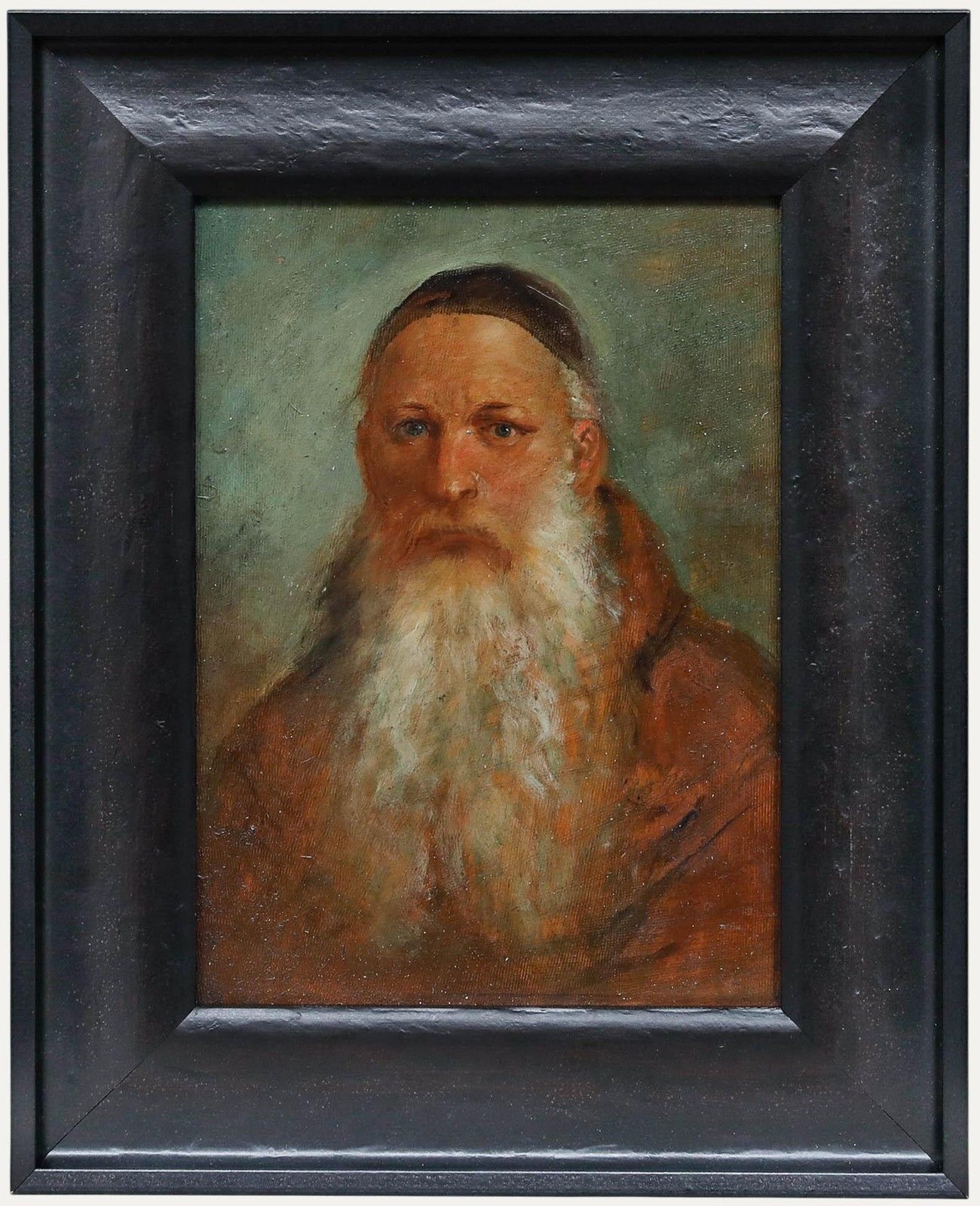 19th Century Oil Portrait Of A Bearded Monk