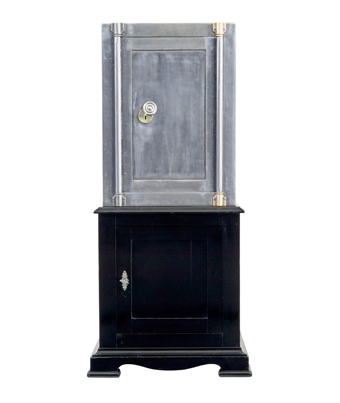 photo furniture 19th Century Danish Polished Steel Safe On Cabinet