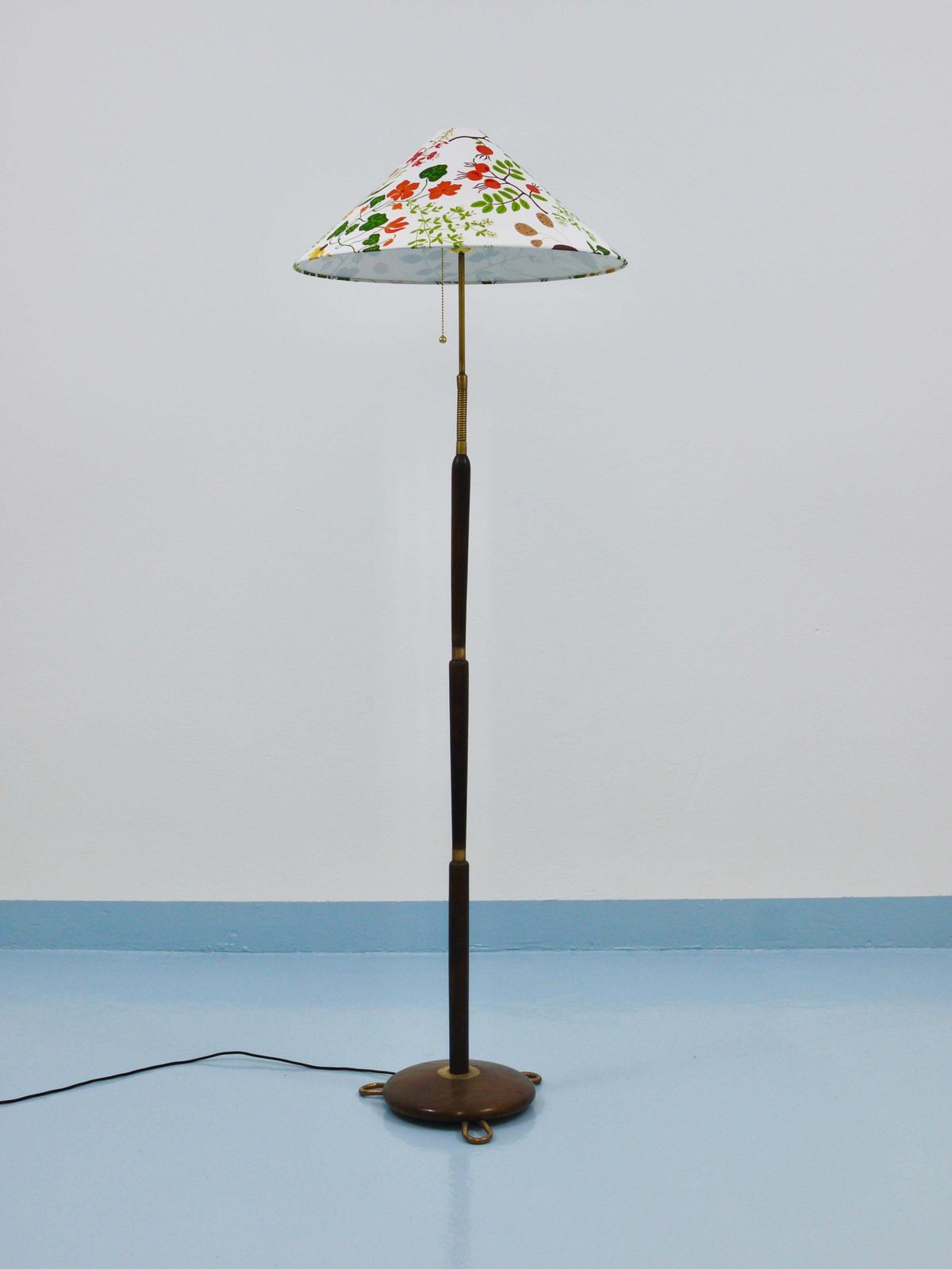 photo furniture 1940s Adjustable Walnut & Brass Floor Lamp, Rupert Nikoll Vienna, Austria, 1950s