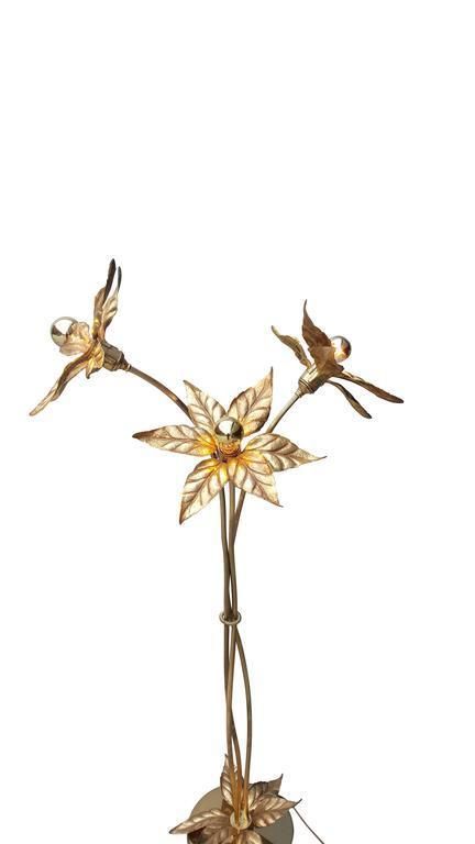 Brass Floor Lamp Attributed To Willy Daro, Mid Century photo vinterior