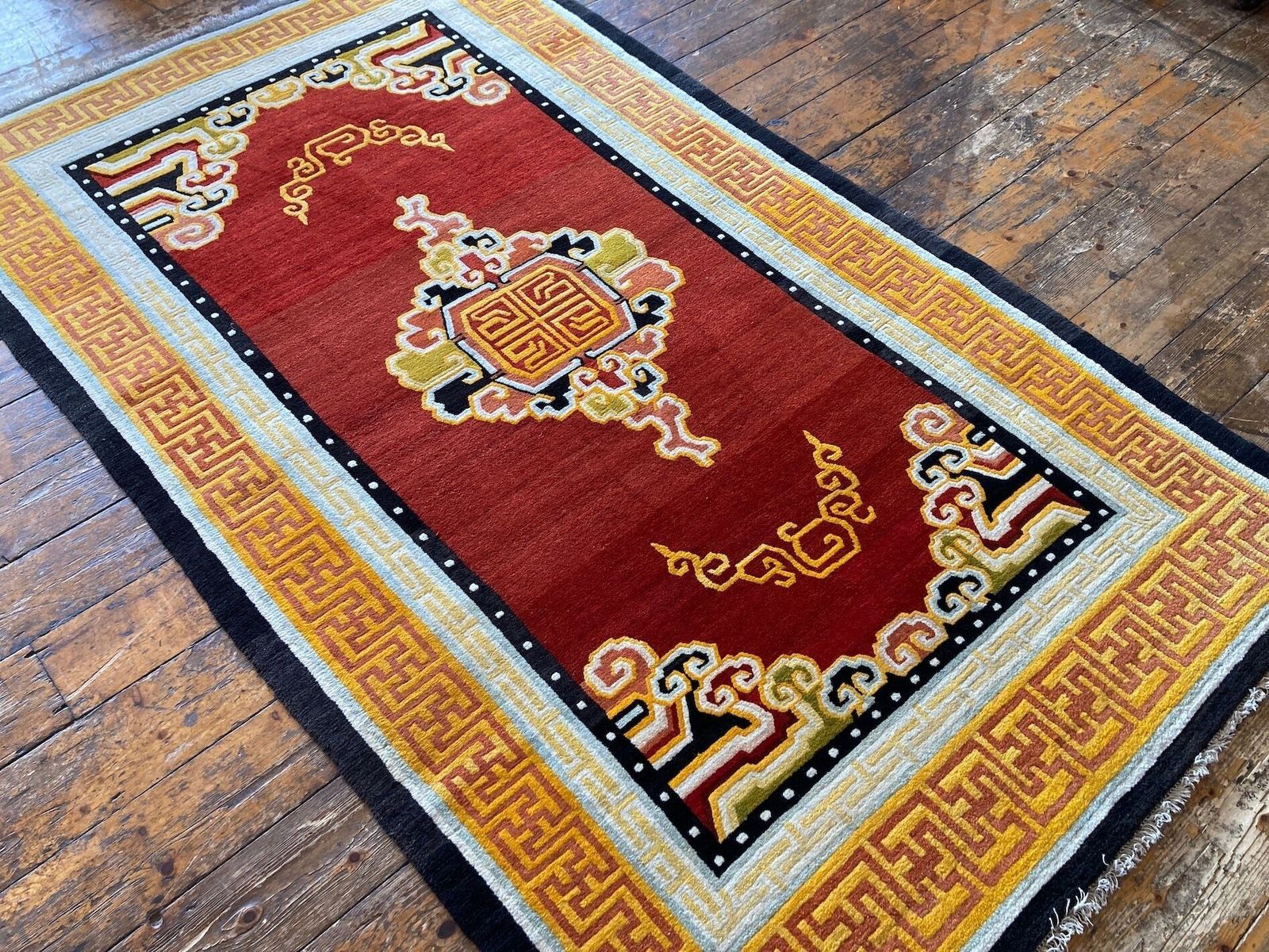 Vintage Tibetan Rug 2.11m X 1.24m photo for sale