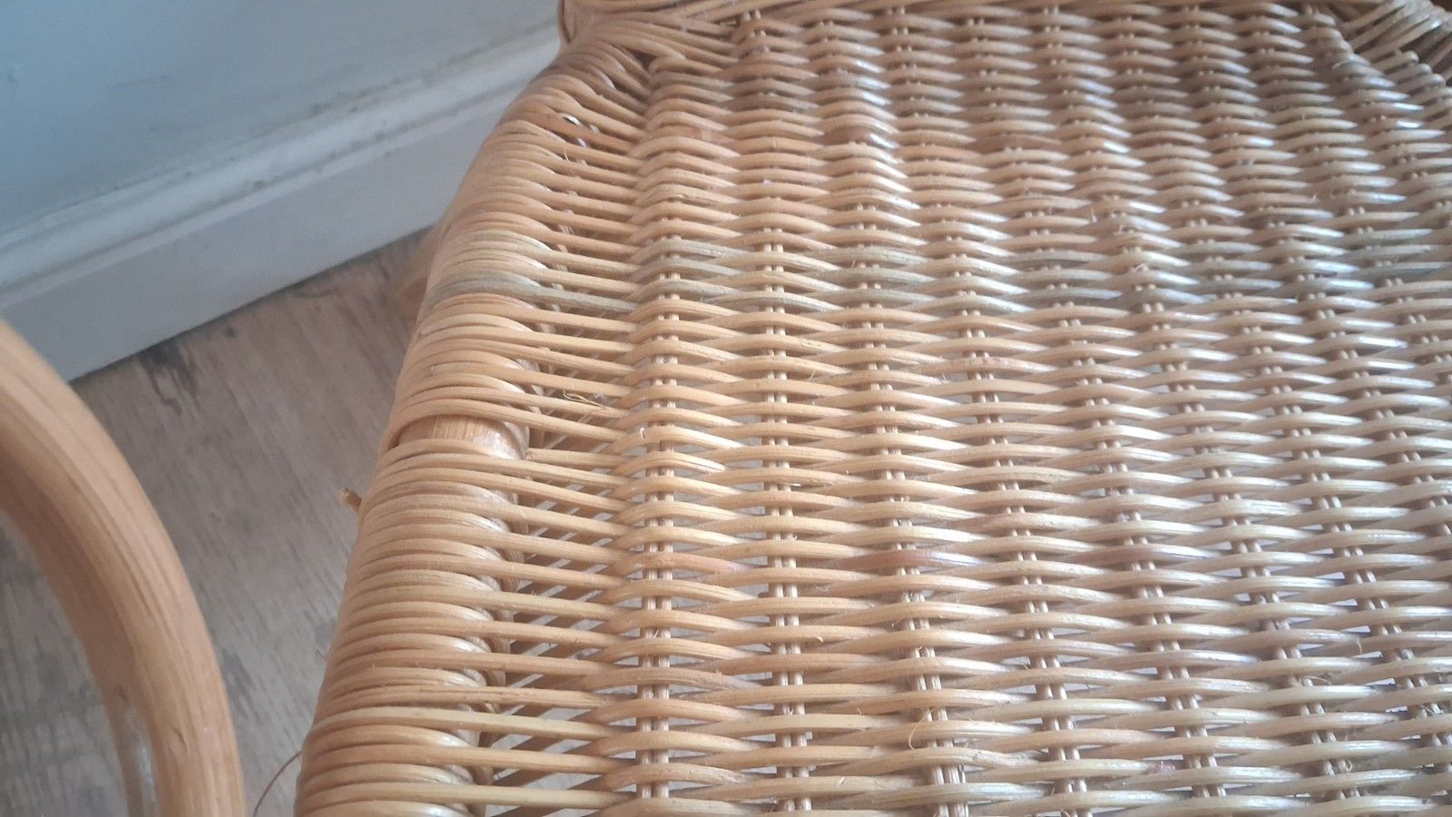 photo furniture Pair Of 1980s Rattan Boho Mid Century Bentwood Armchairs