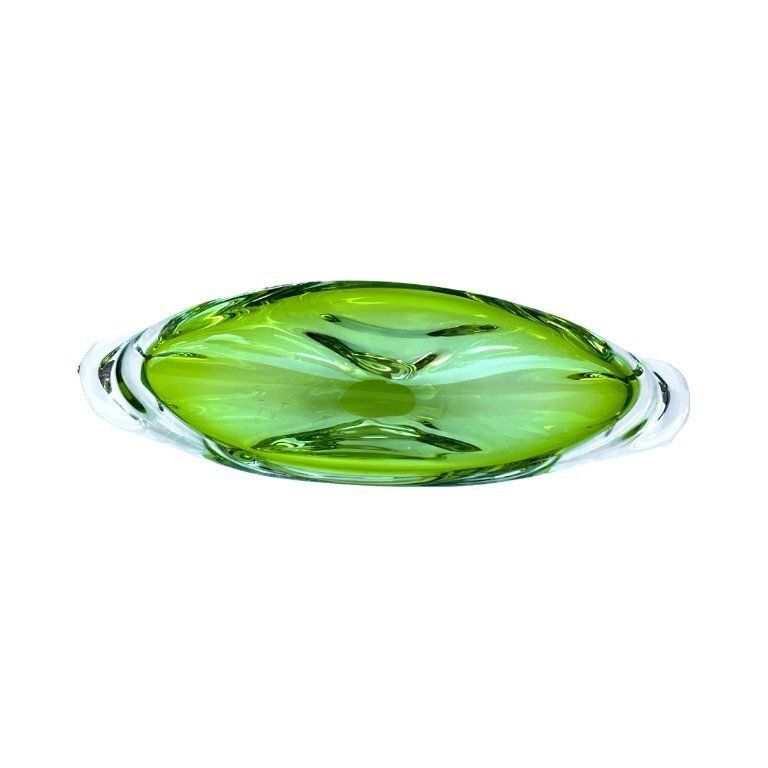 104.0 Green Glass Bowl, Designed By J. Broz, Skrdlovice, Czechoslovakia, 1960s. photo