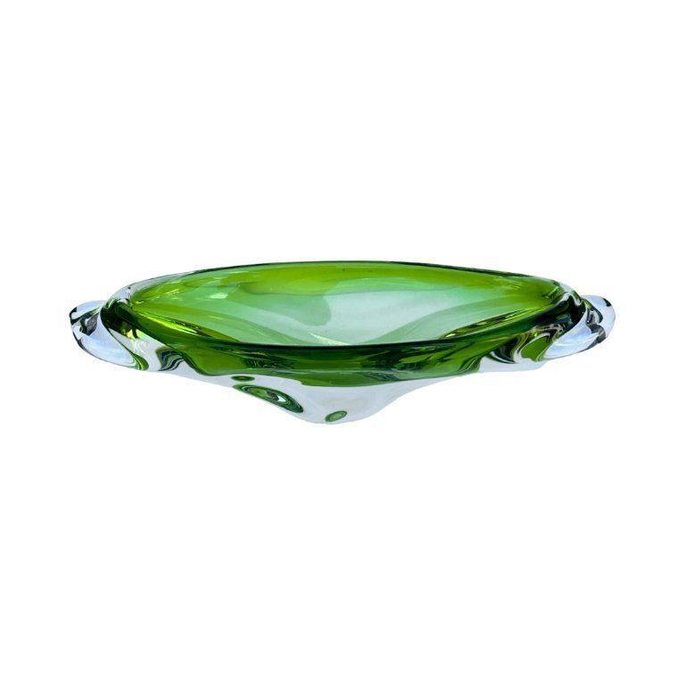 photo buy Green Glass Bowl, Designed By J. Broz, Skrdlovice, Czechoslovakia, 1960s.
