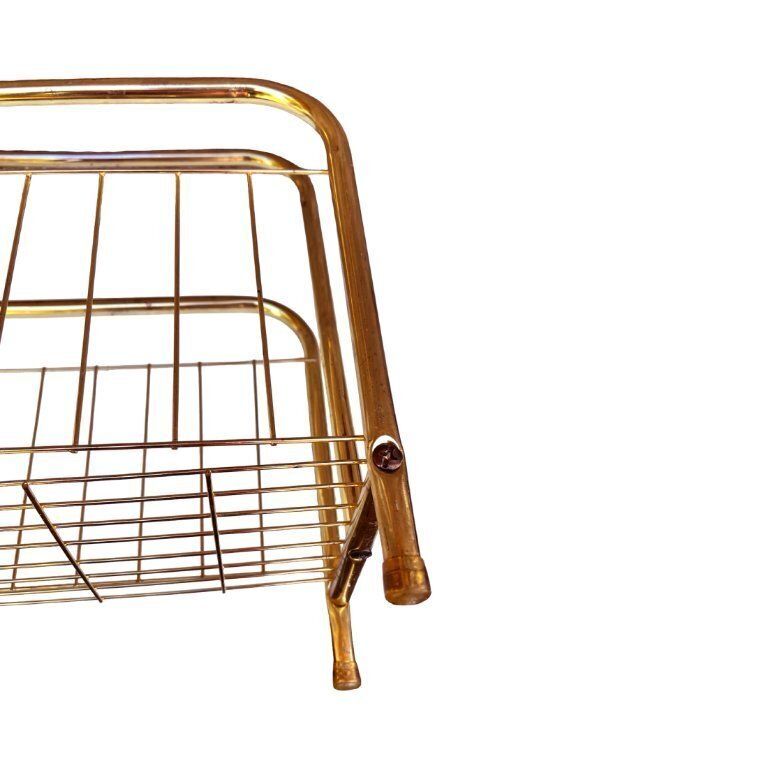 Modernist, Gold, Newspaper Basket, Belgium 1980s. photo 69.0