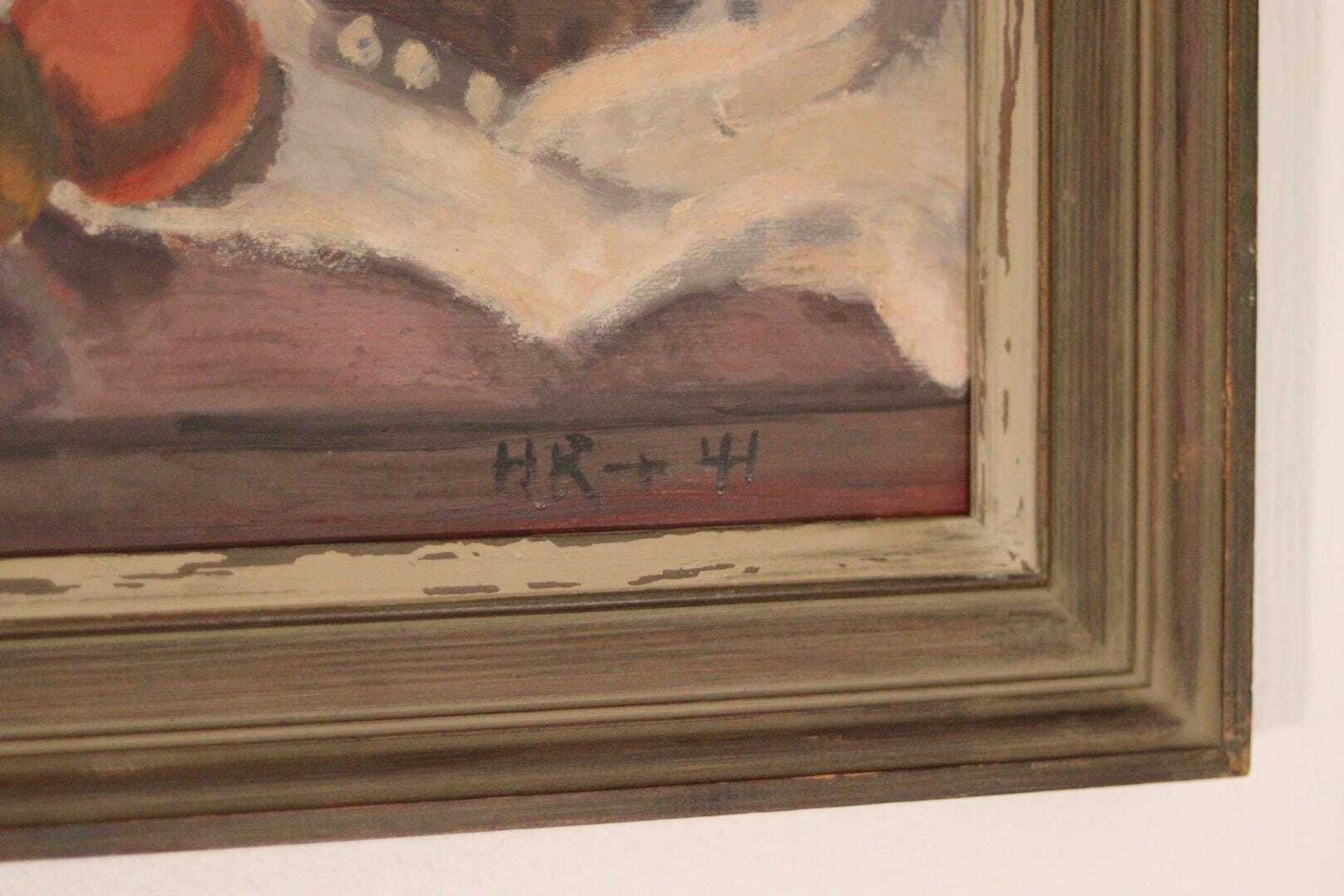 Original Mid Century Swedish Oil On Panel – Still Life With Instrument By H.K., 1941 – Vintage & Framed | 56 × 48 Cm (Approx. 22 × 18.9 In) photo 305.0