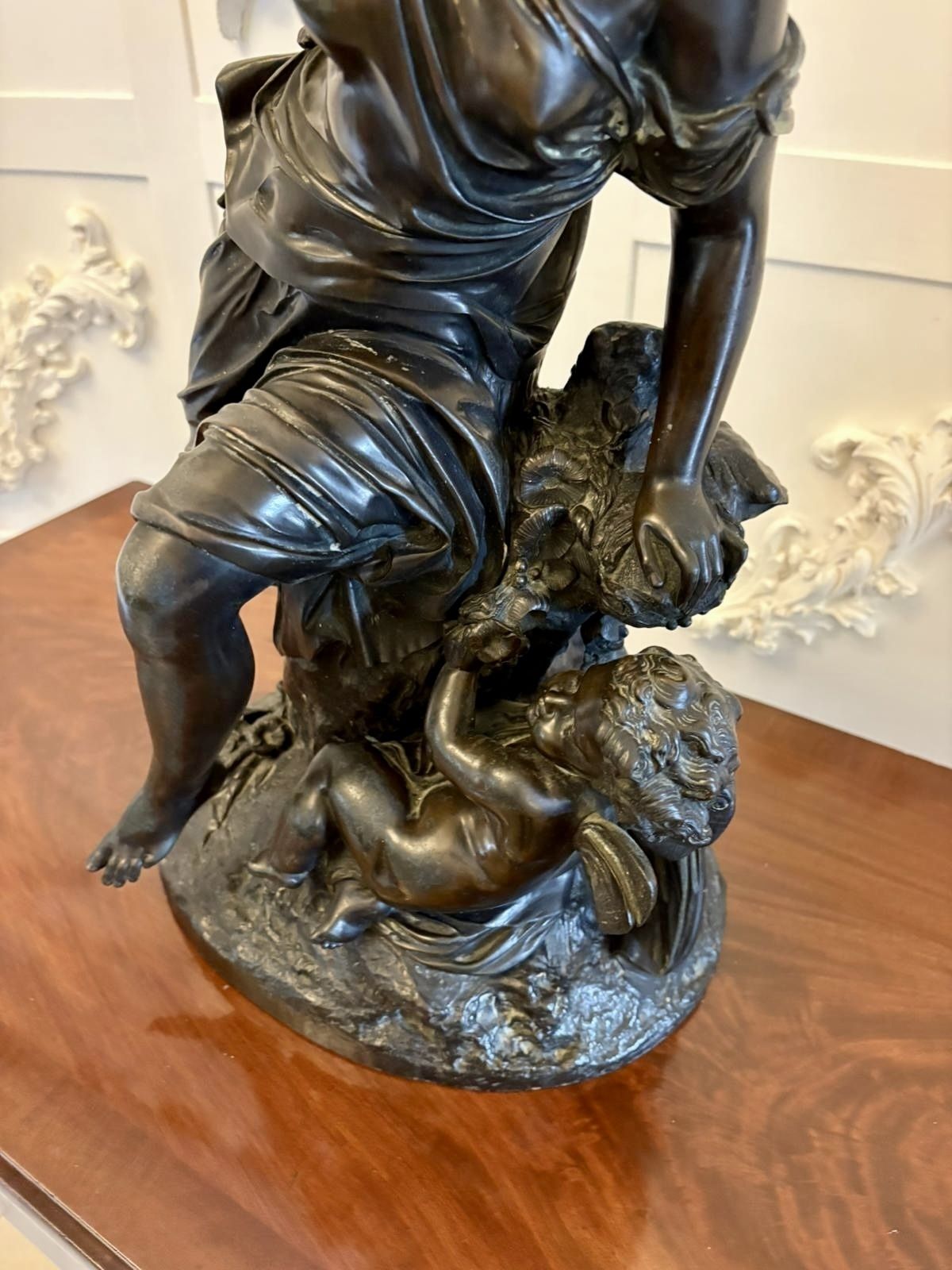 Superb Antique 19th Century Bronze Sculpture By Renowned French Sculptor Auguste Moreau “L’amour Maternel” (Motherly Love) photo vinterior
