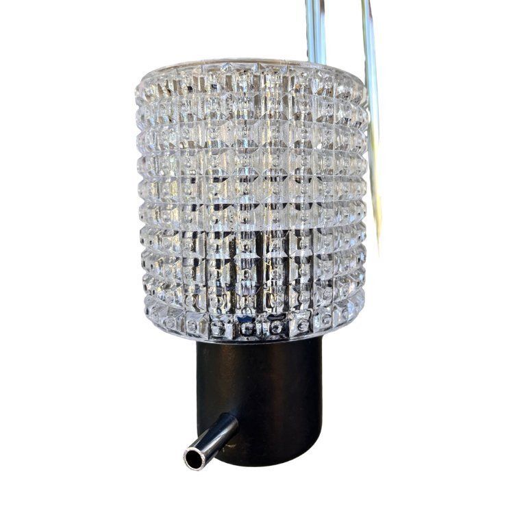 photo furniture Elektroinstala Jílové Pendant Lamp, Czechoslovakia, 1970s, Embossed Glass, Modernism