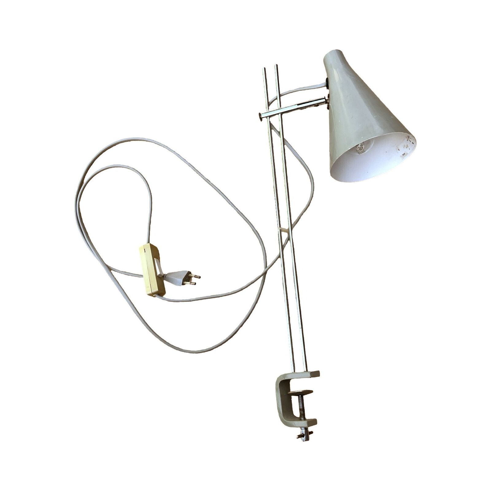 Grey Desk Lamp, Designed By J. Hurka, Lidokov, Czechoslovakia, 1960s photo vintage