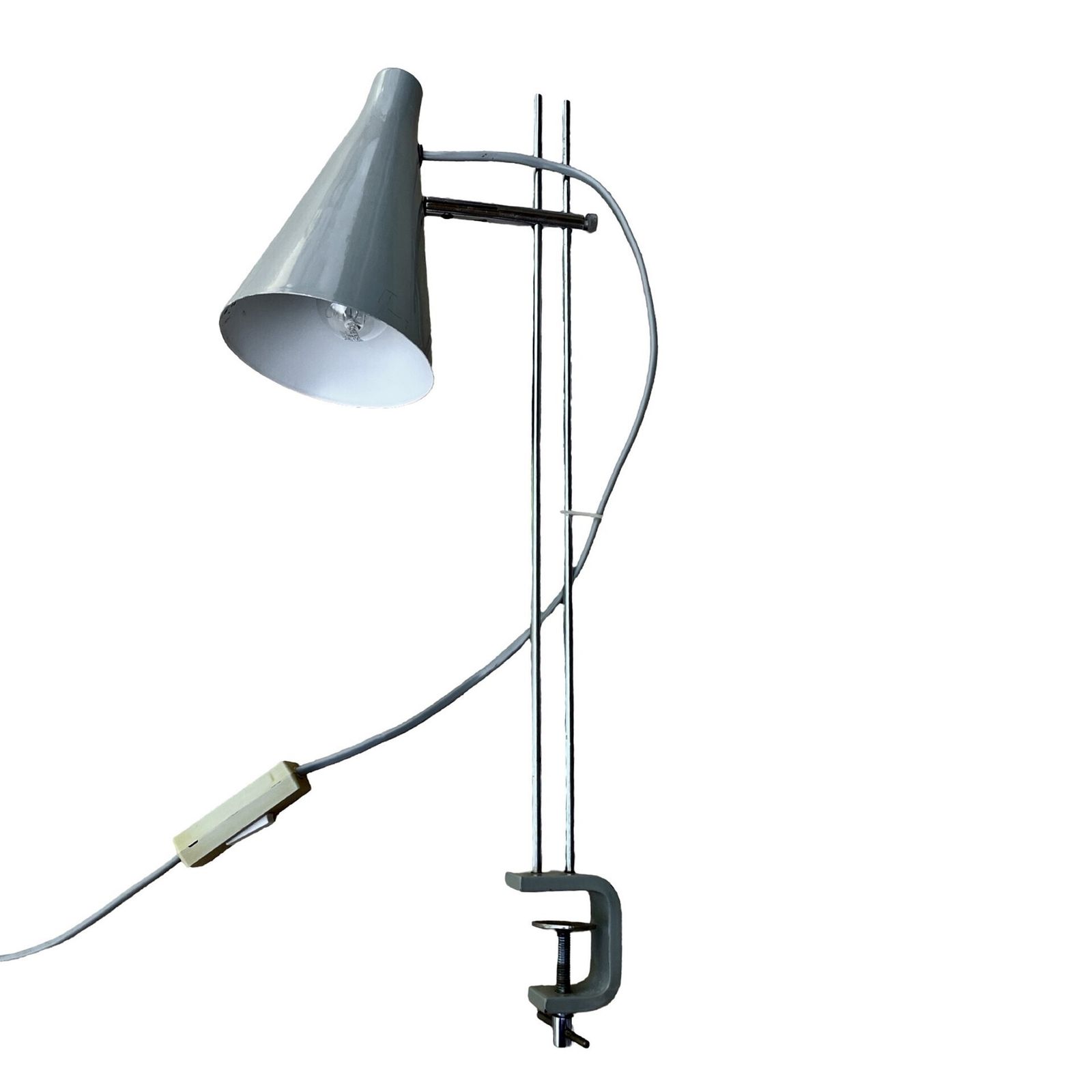 Lighting Grey Desk Lamp, Designed By J. Hurka, Lidokov, Czechoslovakia, 1960s photo