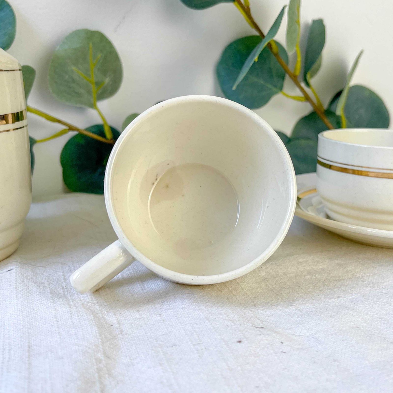 St Amand 10 Person Coffee Service – Vintage White And Gold Porcelain photo buy
