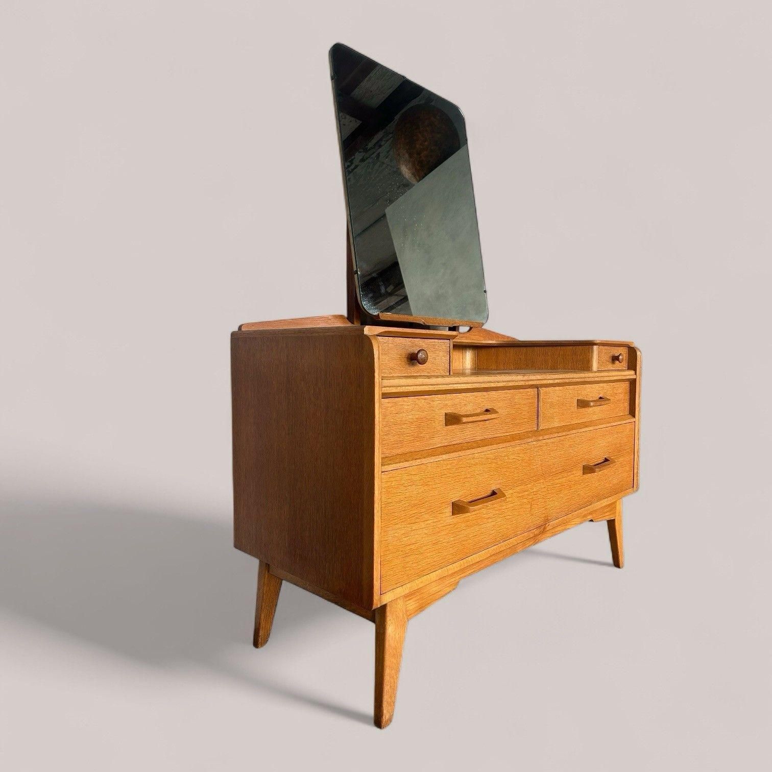 G Plan Brandon Oak Dressing Table With Mirror – 1960s photo for sale