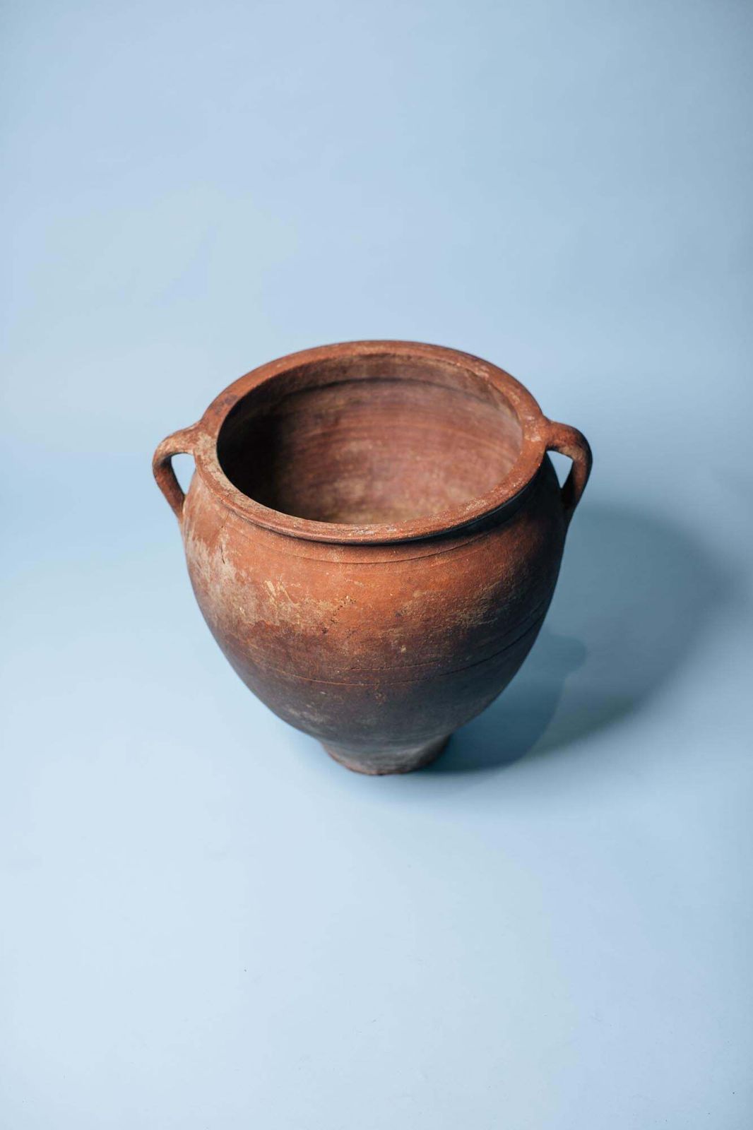 Red Clay Double Handled Pot, 1800s photo vintage