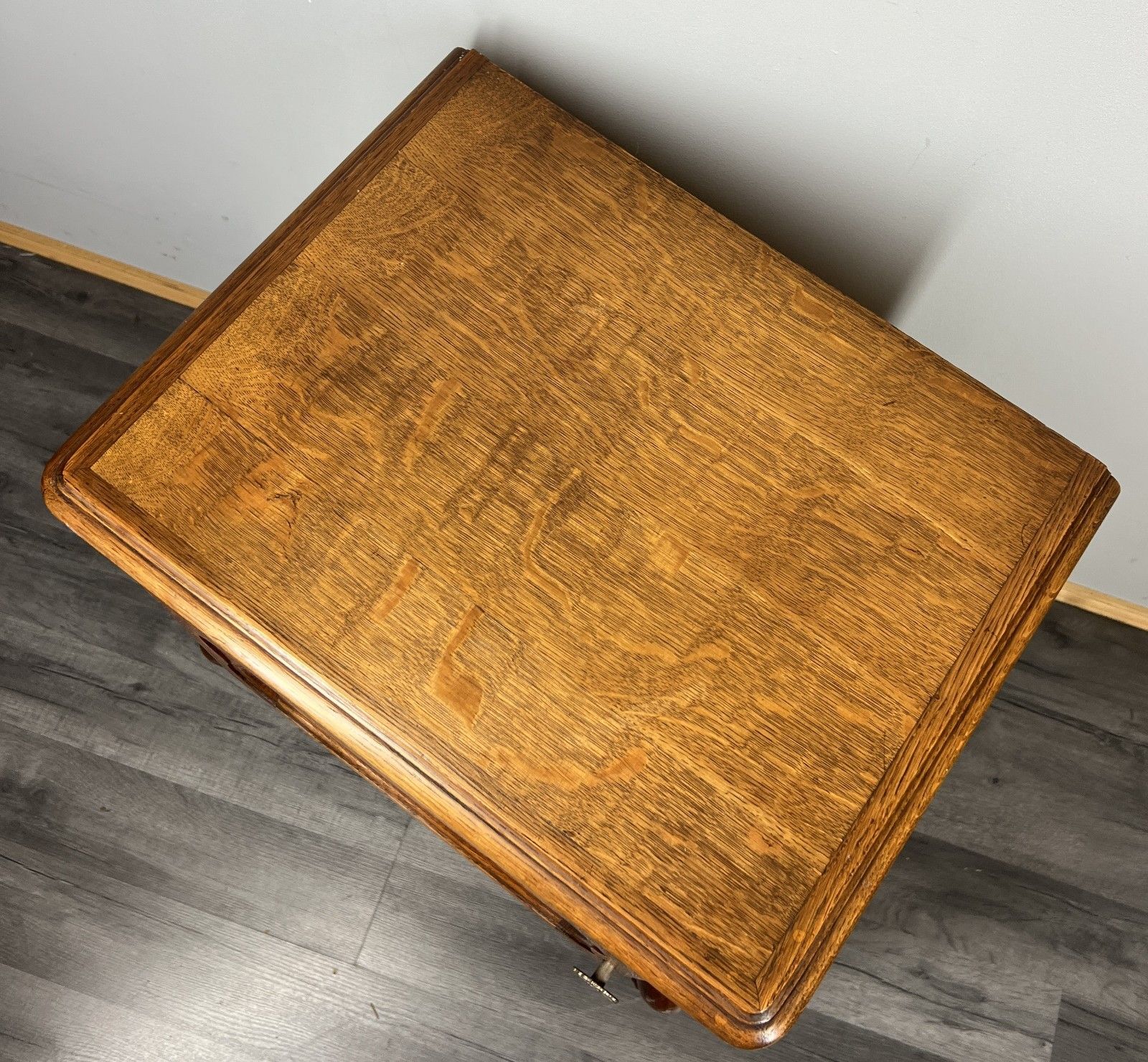 photo furniture Pair Of  Bedside Tables Vintage French Louis Oak Nightstands Cabinets Lot 4272