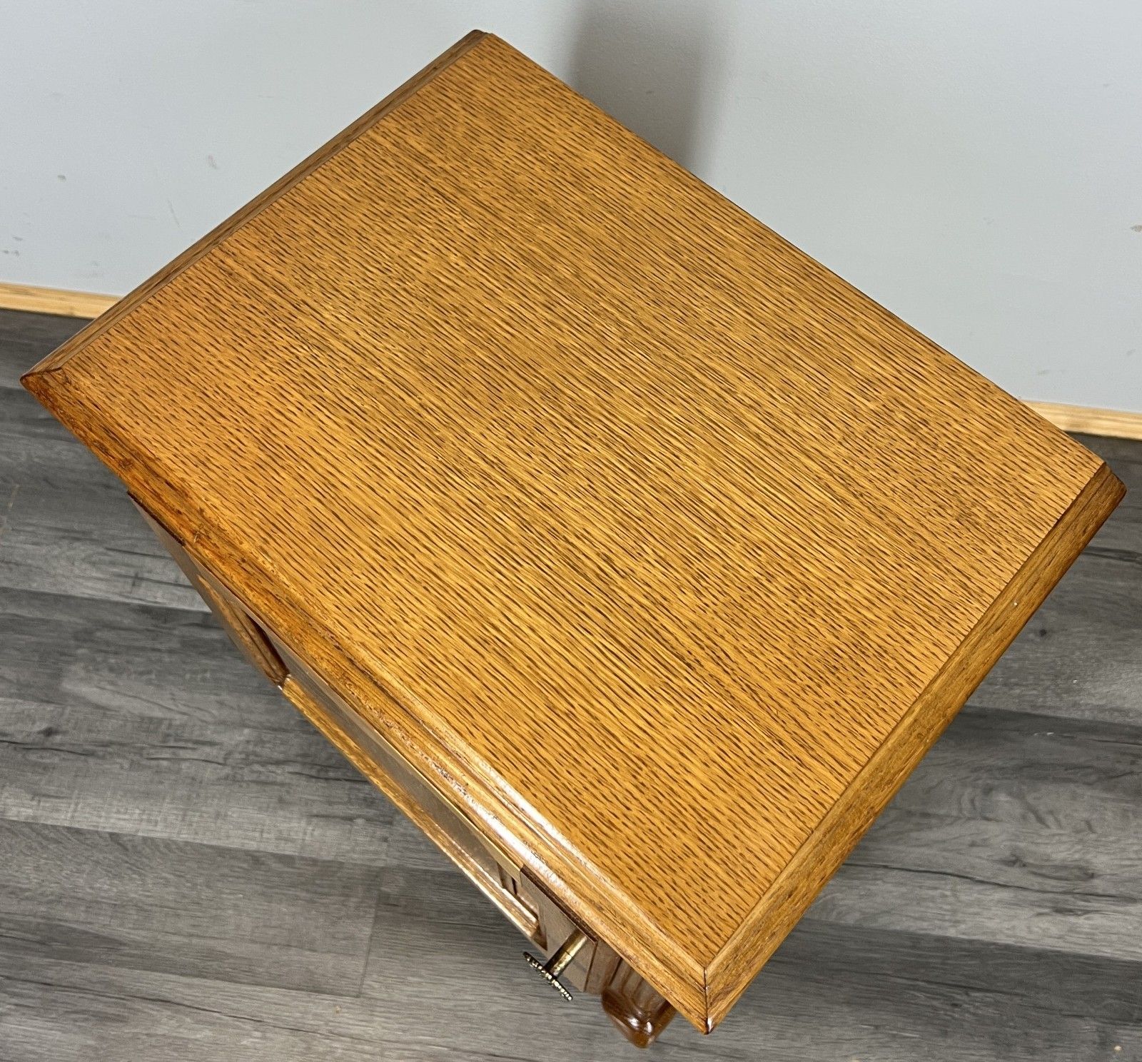 Pair Of  Bedside Tables Vintage French Louis Oak  Nightstands Cabinets Lot 4296 photo vinterior