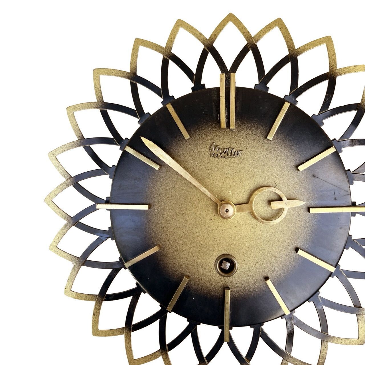 Mechanical Sun Hanging Clock Müller Germany 1960s photo for sale