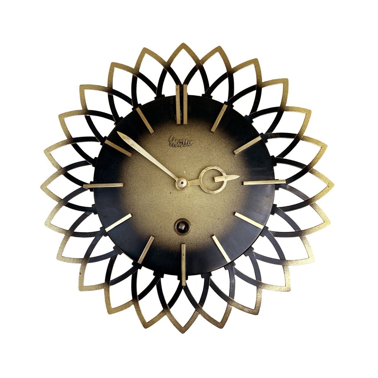 Mechanical Sun Hanging Clock Müller Germany 1960s photo Home Decor
