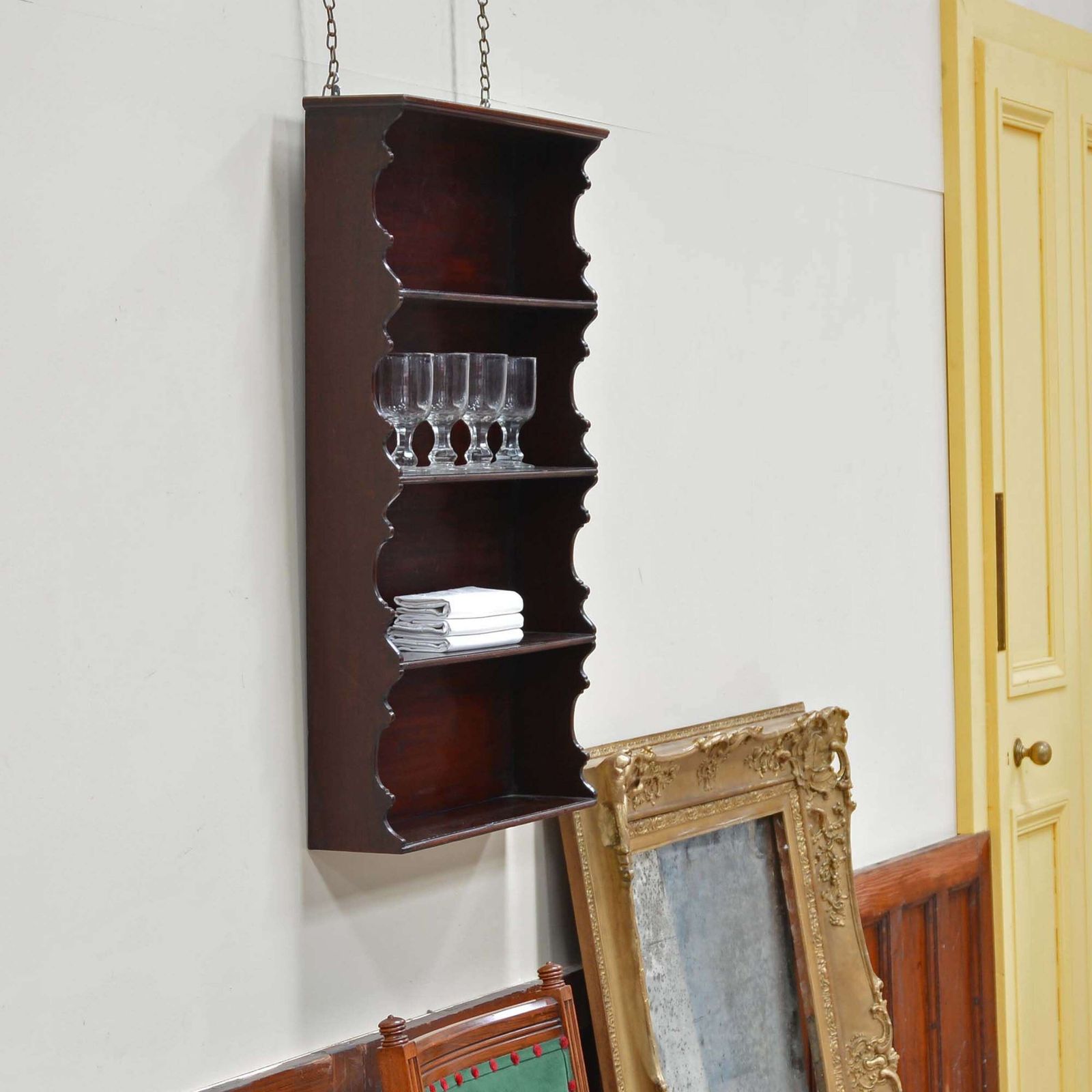 Georgian Mahogany Hanging Shelves photo furniture