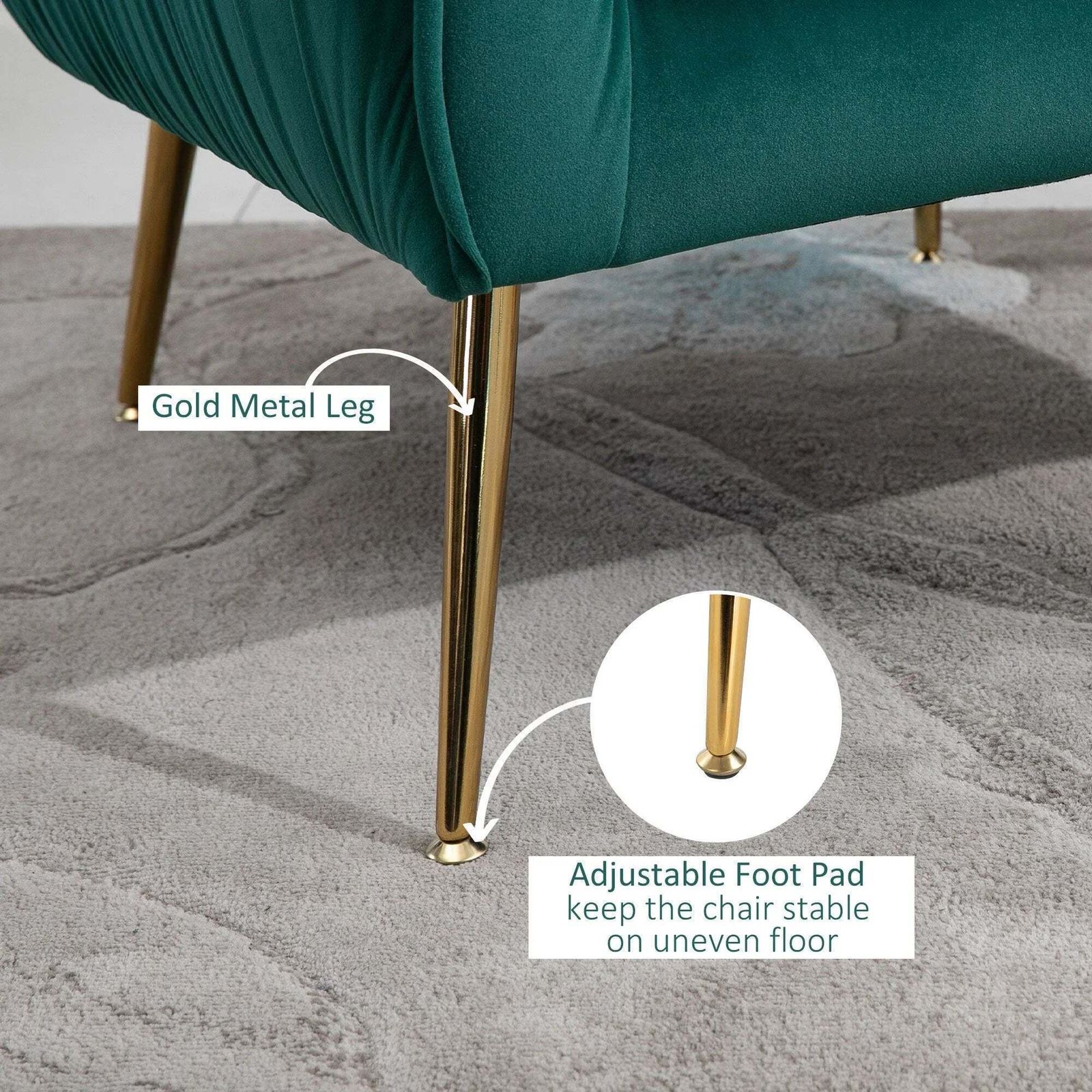 Velvet Luxury Accent Chair, Traditional photo 223.0