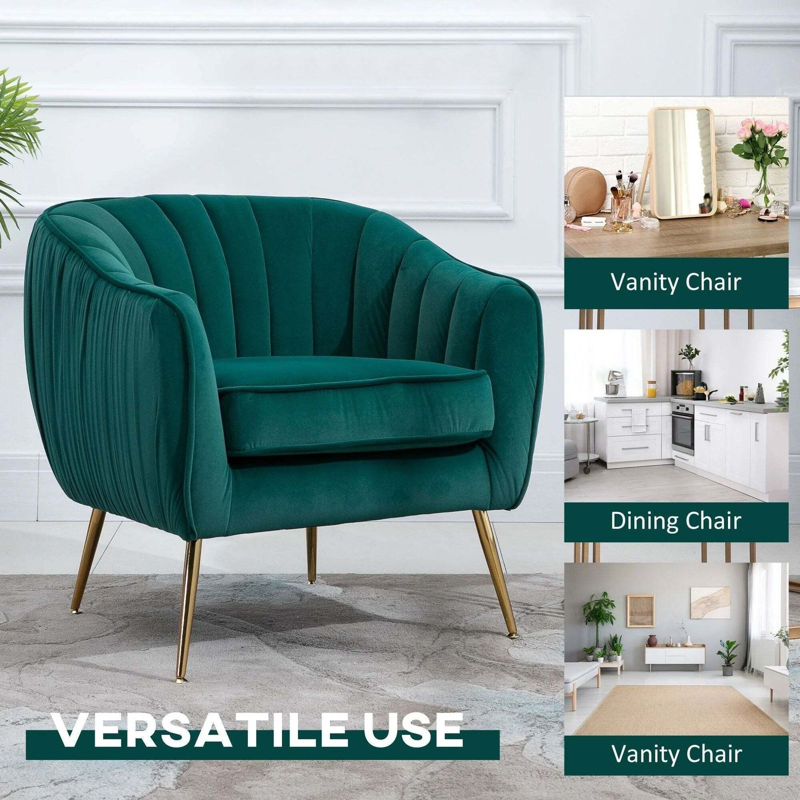 Velvet Luxury Accent Chair, Traditional photo buy