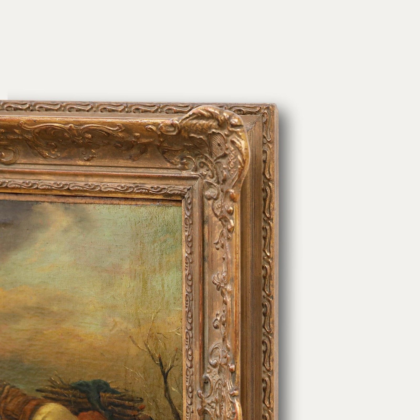 Framed 18th Century Oil Horses In A Winter Landscape photo 450.0