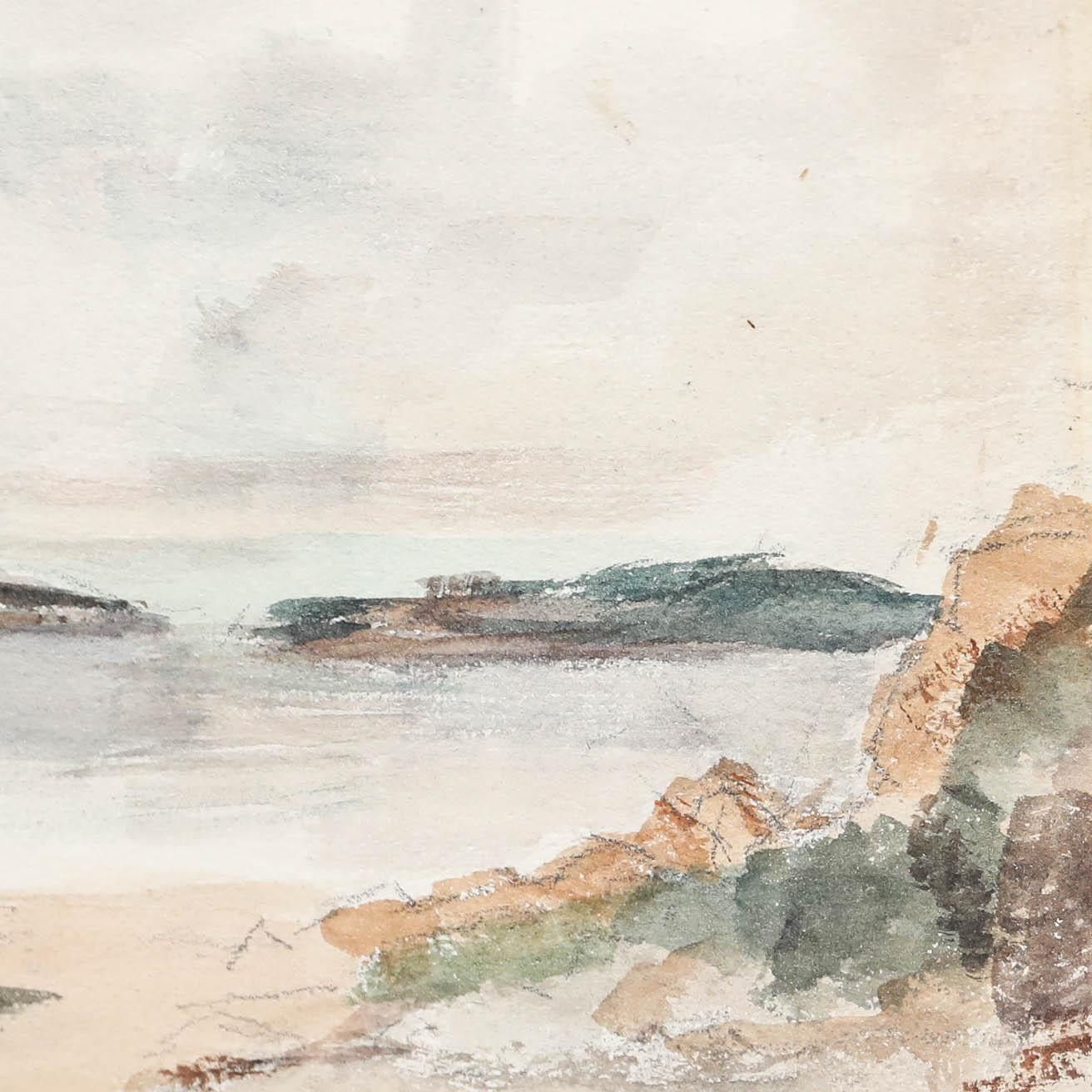 Agnes Mabel Murray Mackinlay (1876 1970) Watercolour, Carrick Bay photo Art